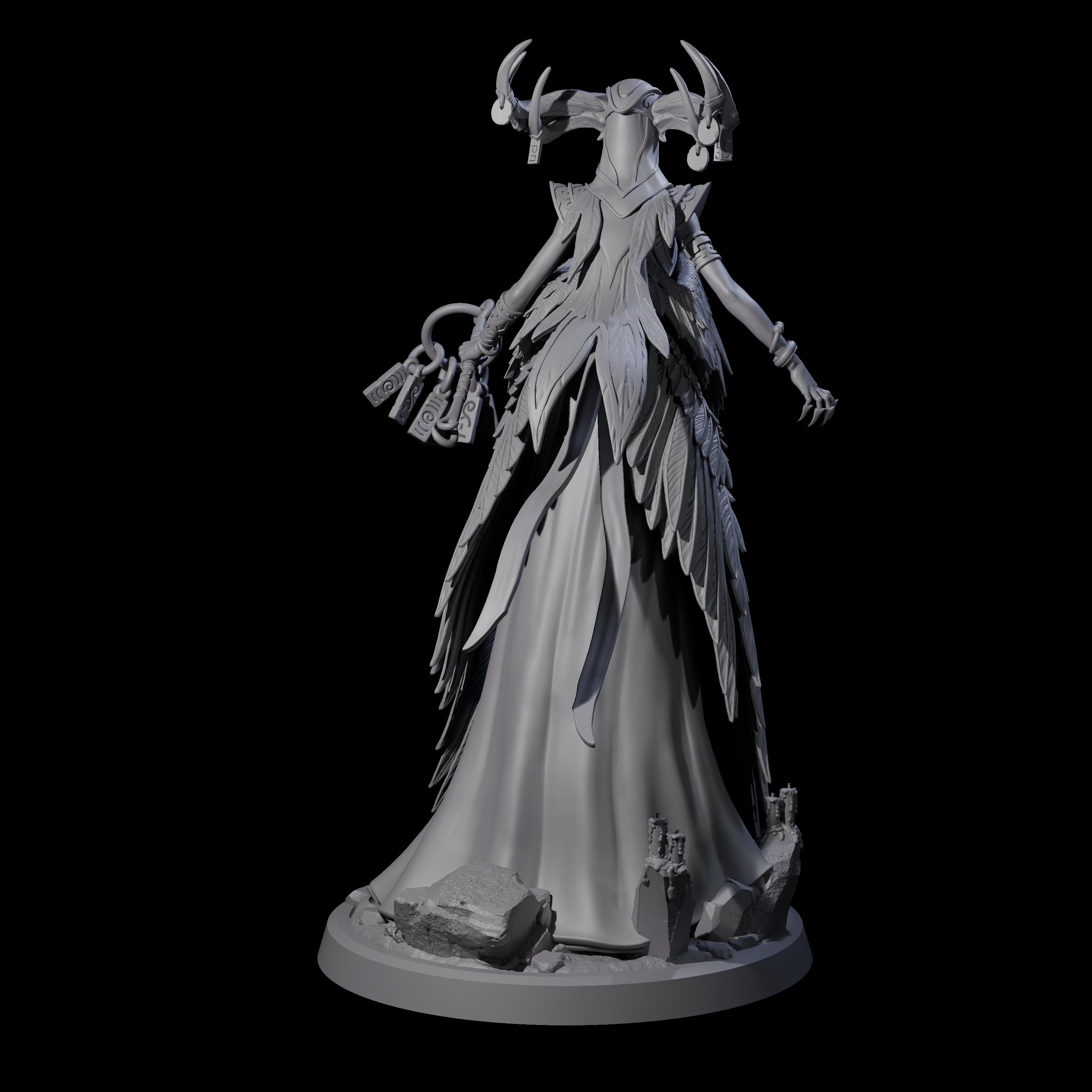 Four Flowing Owl Worshipping Cultists Miniature for Dungeons and Dragons, Pathfinder or other TTRPGs