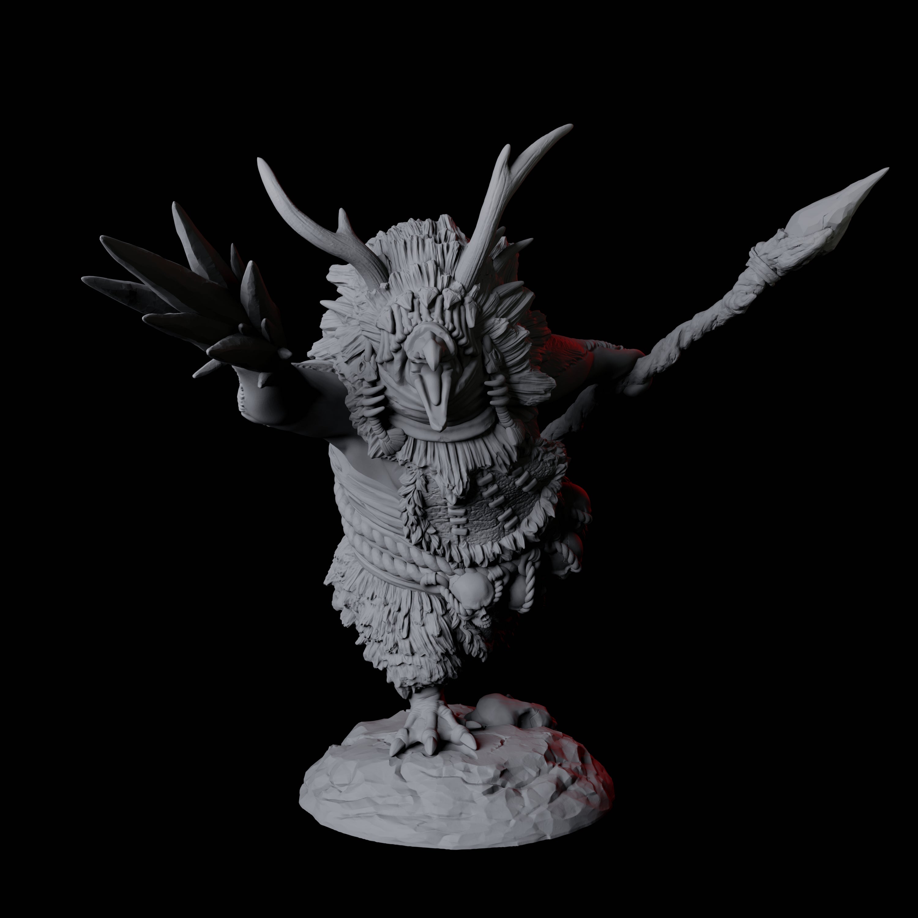 Four Forest Dohwar Shamans Miniature for Dungeons and Dragons, Pathfinder or other TTRPGs