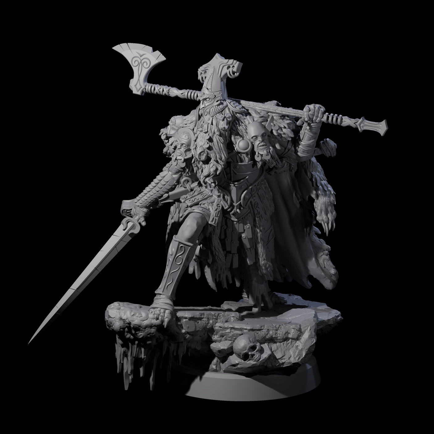 Four Frozen Expanse Draugrs Miniature for Dungeons and Dragons, Pathfinder or other TTRPGs
