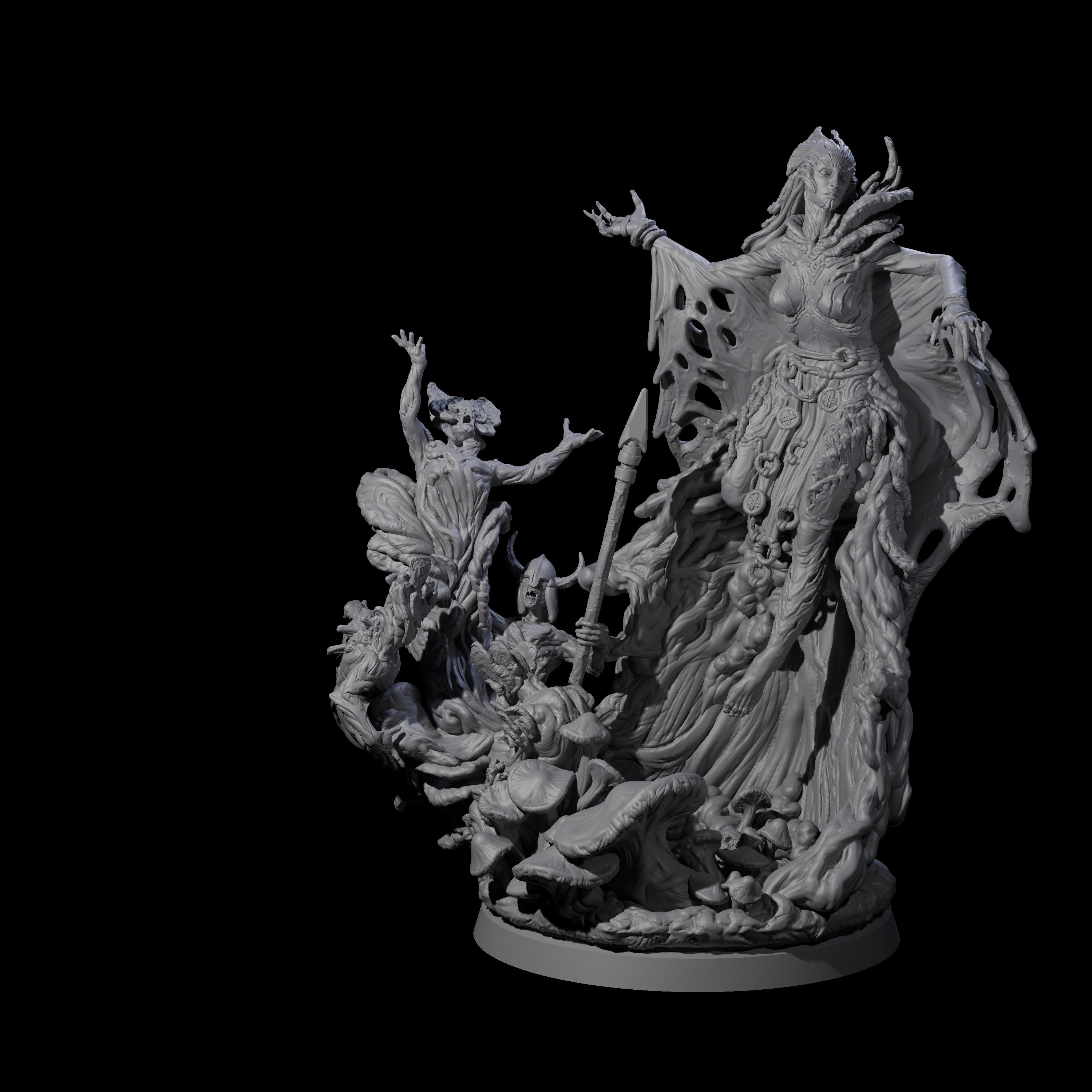 Four Fungal Night Hags Miniature for Dungeons and Dragons, Pathfinder or other TTRPGs