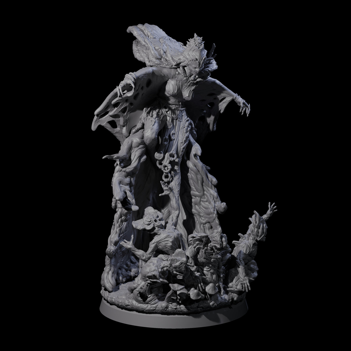 Four Fungal Night Hags Miniature for Dungeons and Dragons, Pathfinder or other TTRPGs