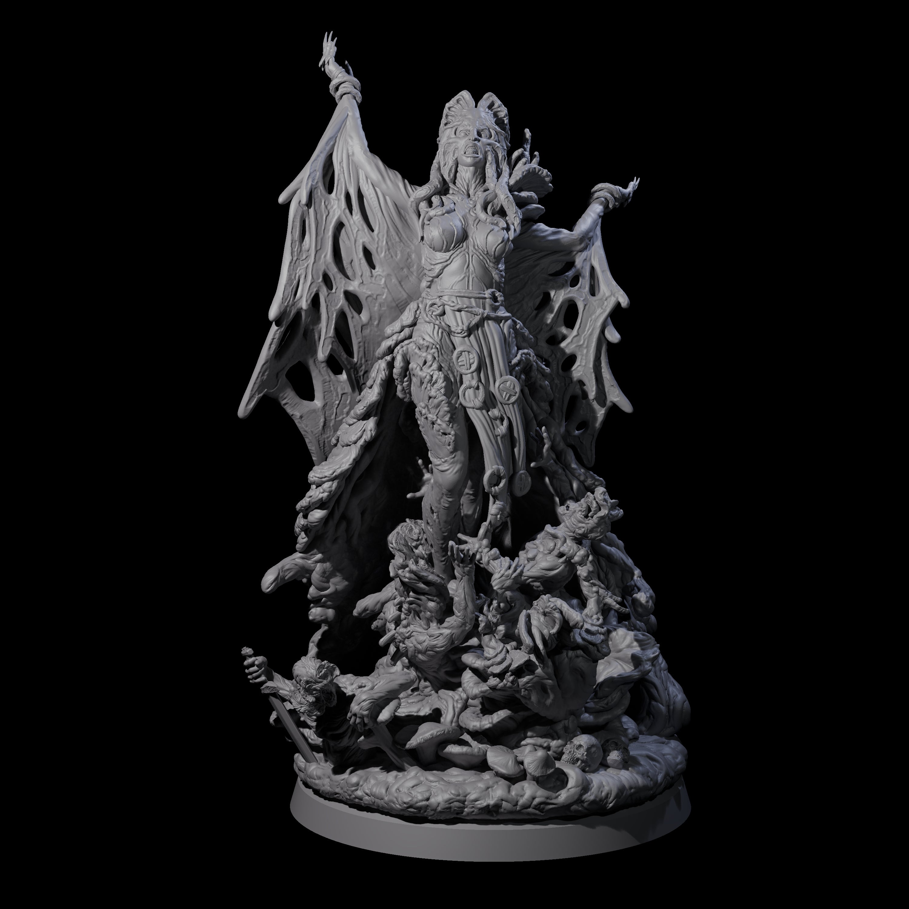 Four Fungal Night Hags Miniature for Dungeons and Dragons, Pathfinder or other TTRPGs