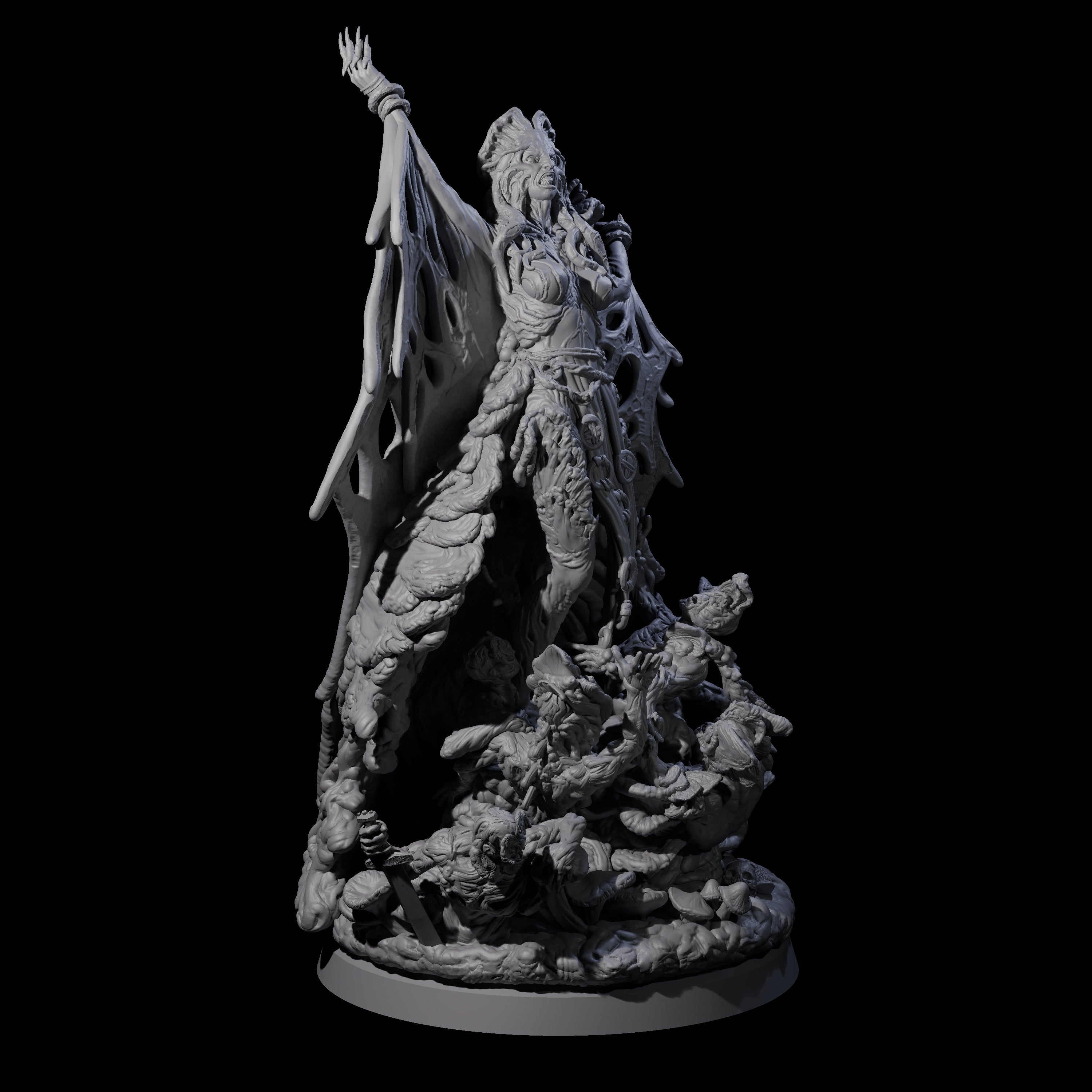 Four Fungal Night Hags Miniature for Dungeons and Dragons, Pathfinder or other TTRPGs