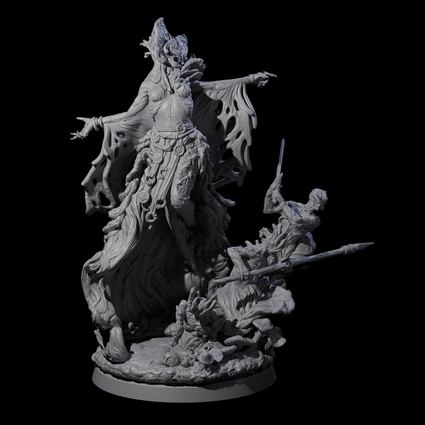 Four Fungal Night Hags Miniature for Dungeons and Dragons, Pathfinder or other TTRPGs