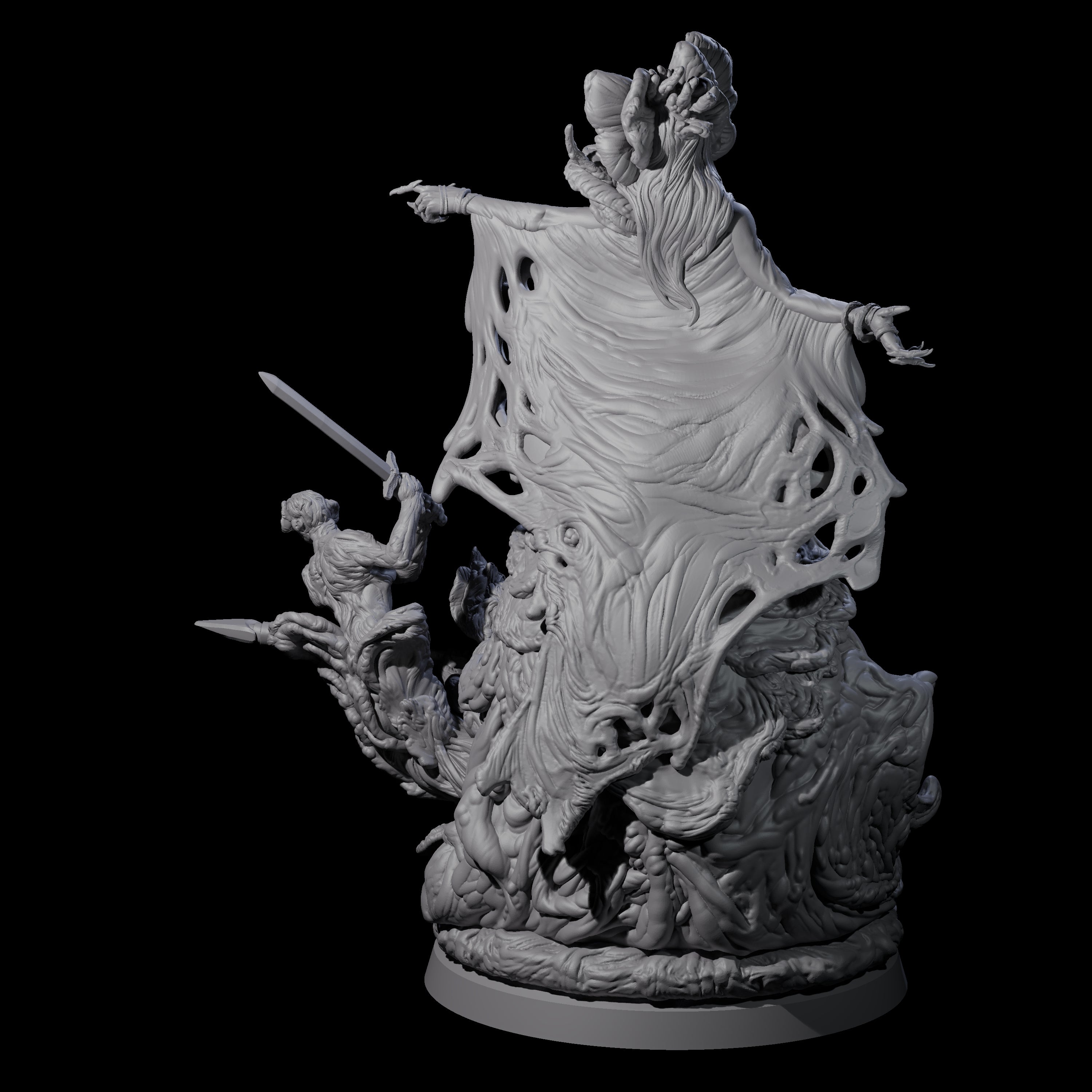 Four Fungal Night Hags Miniature for Dungeons and Dragons, Pathfinder or other TTRPGs