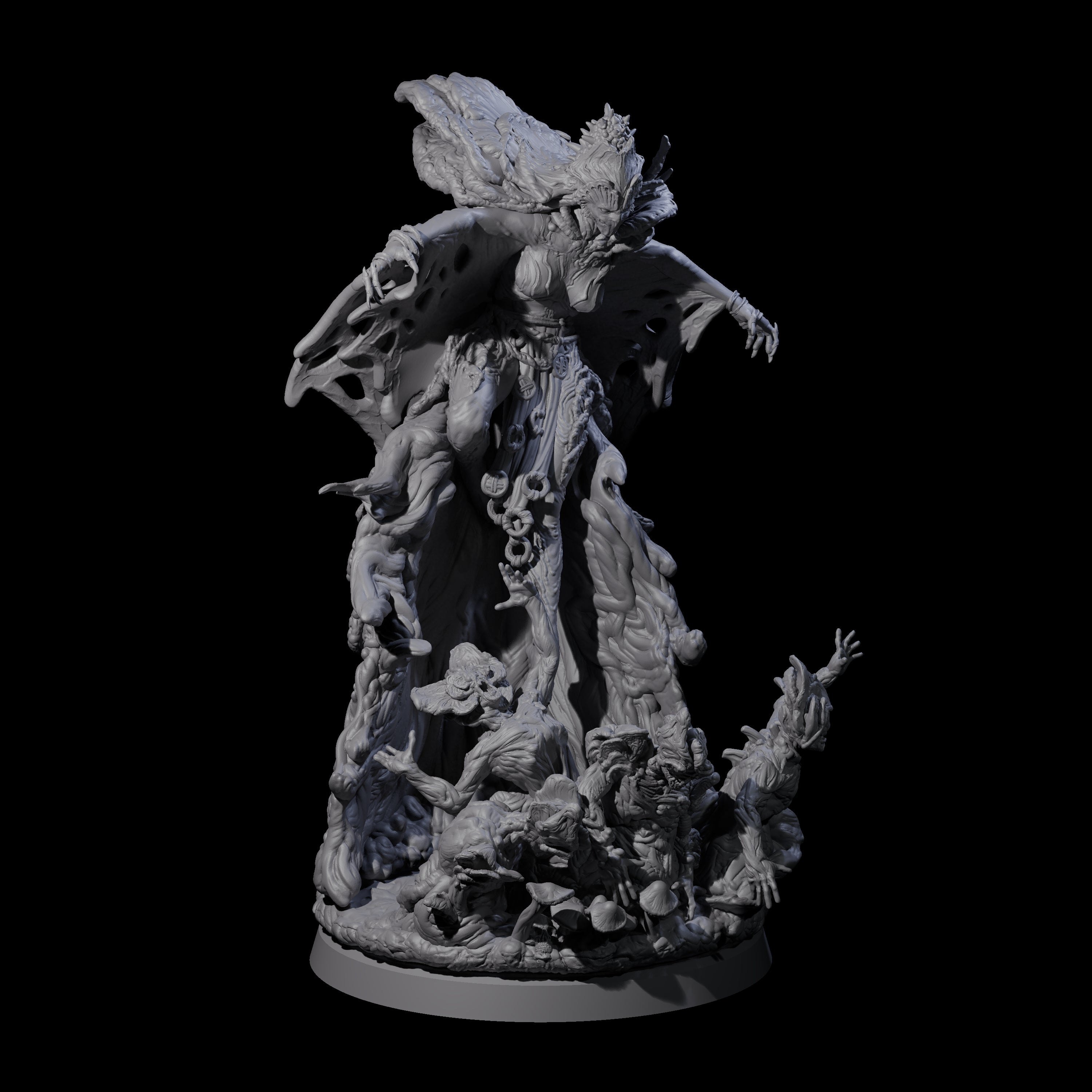 Four Fungal Night Hags Miniature for Dungeons and Dragons, Pathfinder or other TTRPGs