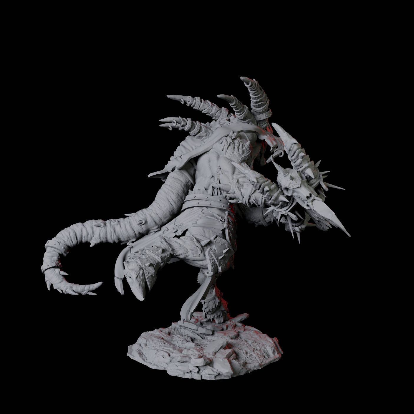 Four Giant Ratfolk Barbarians Miniature for Dungeons and Dragons, Pathfinder or other TTRPGs