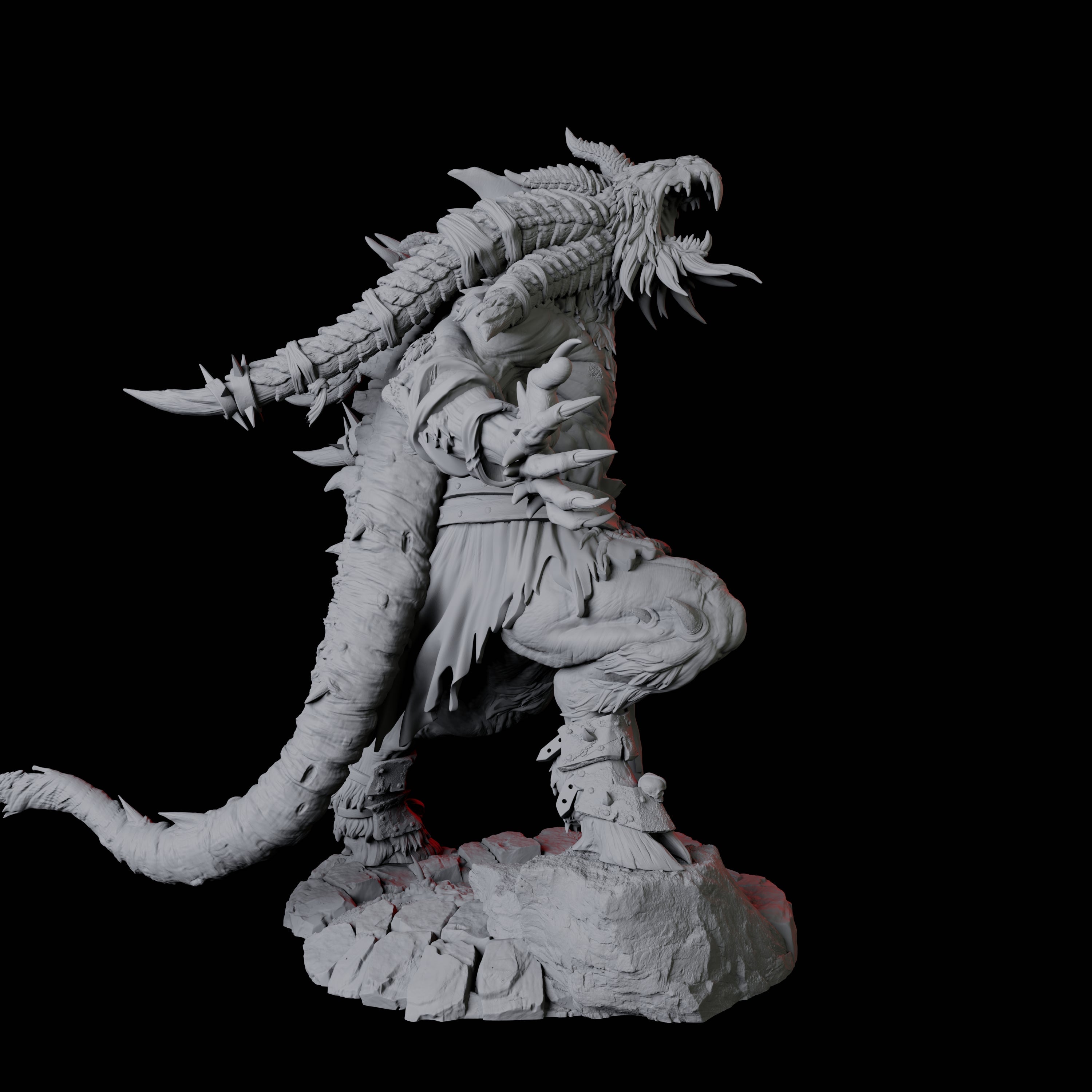 Four Giant Ratfolk Barbarians Miniature for Dungeons and Dragons, Pathfinder or other TTRPGs