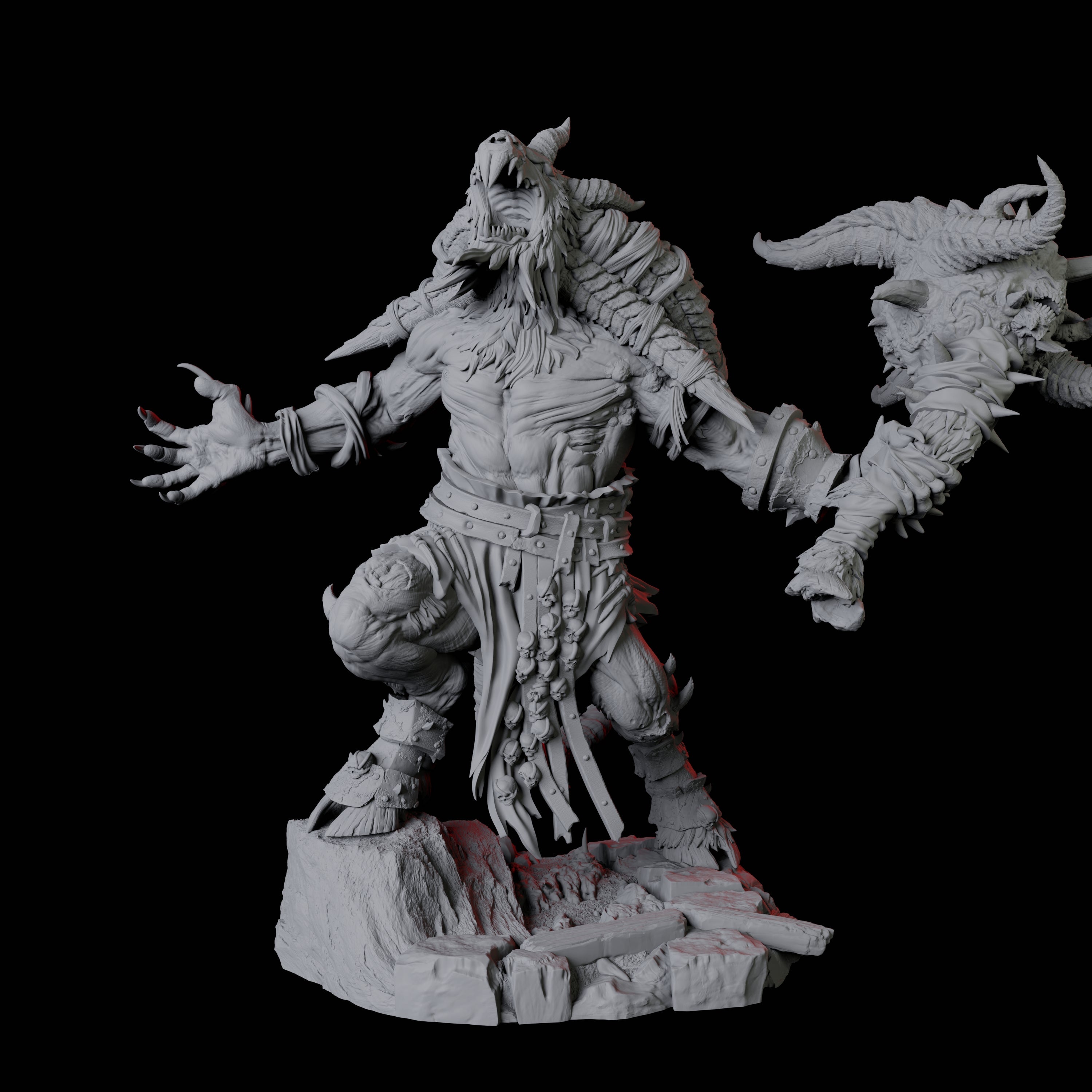 Four Giant Ratfolk Barbarians Miniature for Dungeons and Dragons, Pathfinder or other TTRPGs