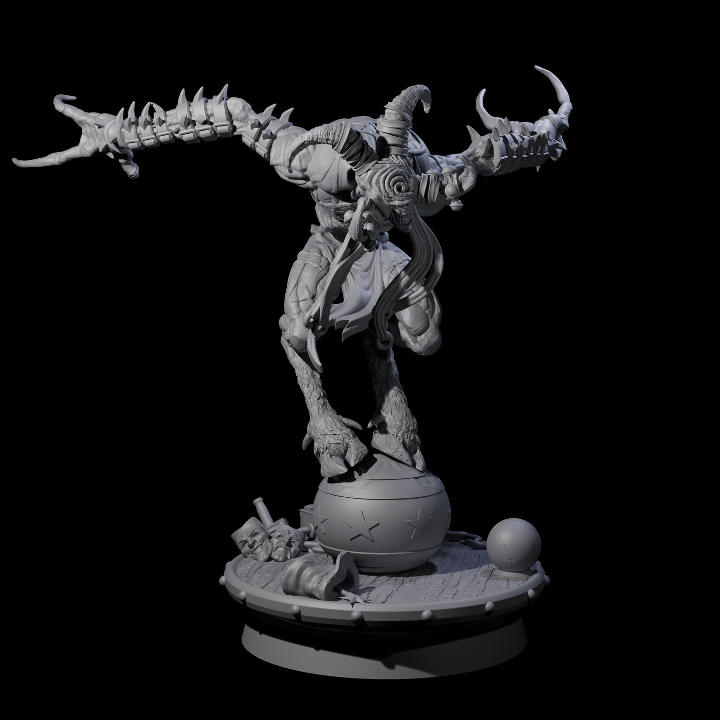 Four Giggling Demon Jesters Miniature for Dungeons and Dragons, Pathfinder or other TTRPGs