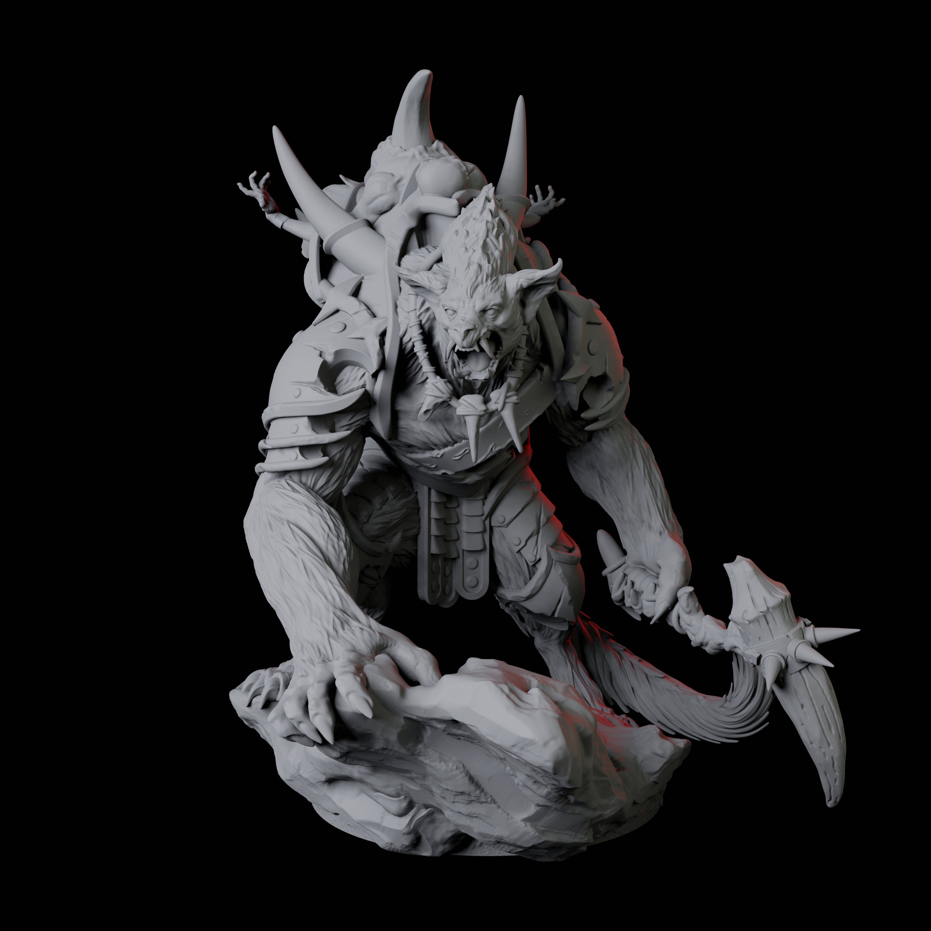 Four Gnoll Claw Fighters Miniature for Dungeons and Dragons, Pathfinder or other TTRPGs