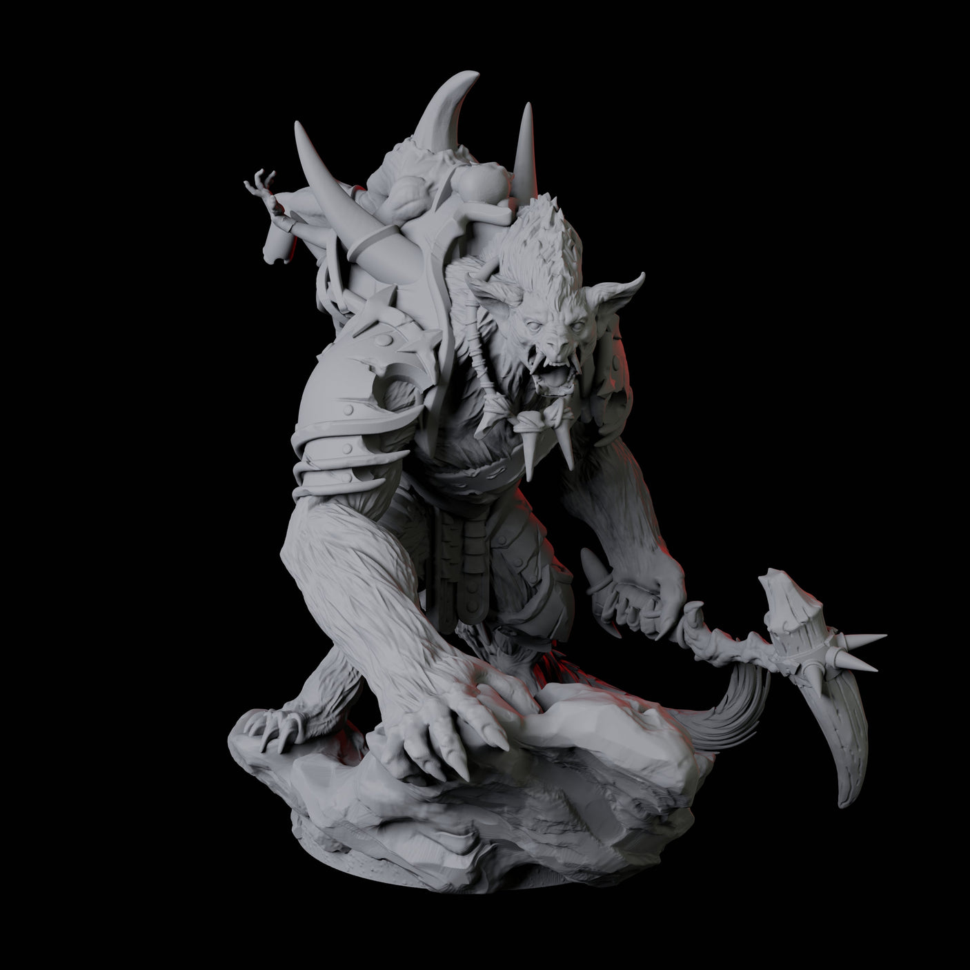 Four Gnoll Claw Fighters Miniature for Dungeons and Dragons, Pathfinder or other TTRPGs