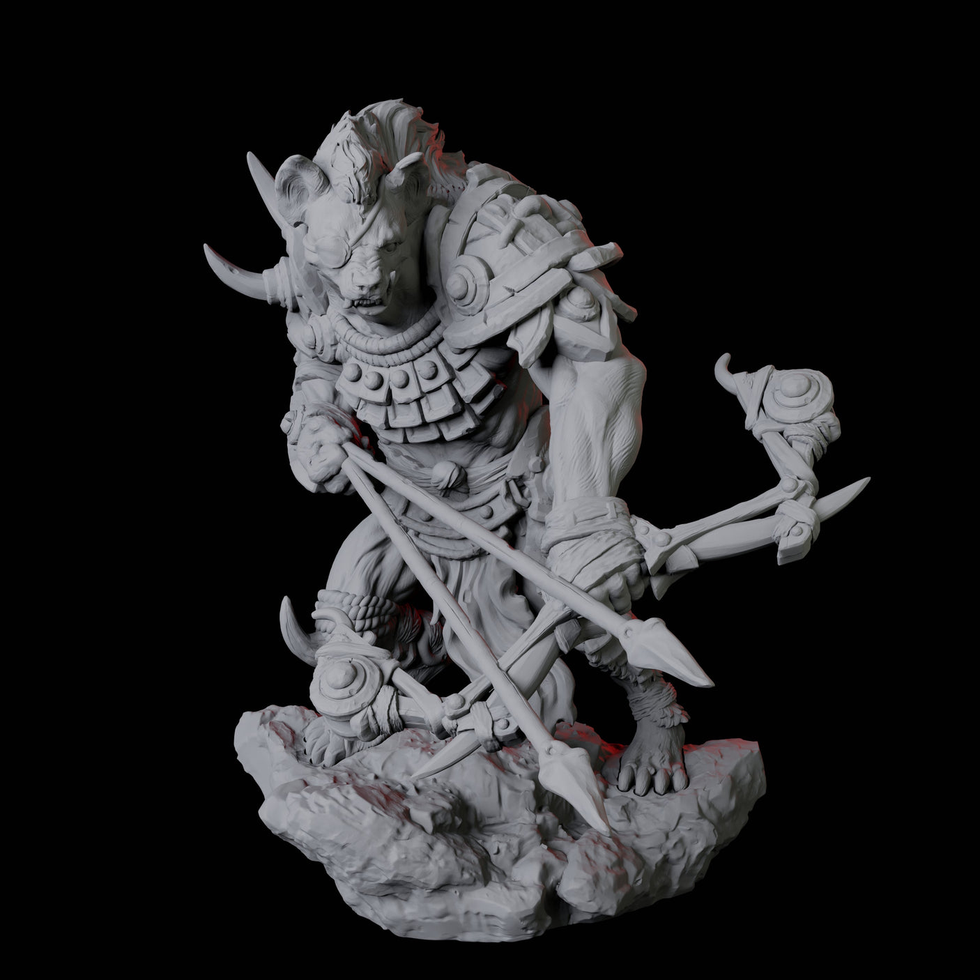Four Gnoll Scouts Miniature for Dungeons and Dragons, Pathfinder or other TTRPGs