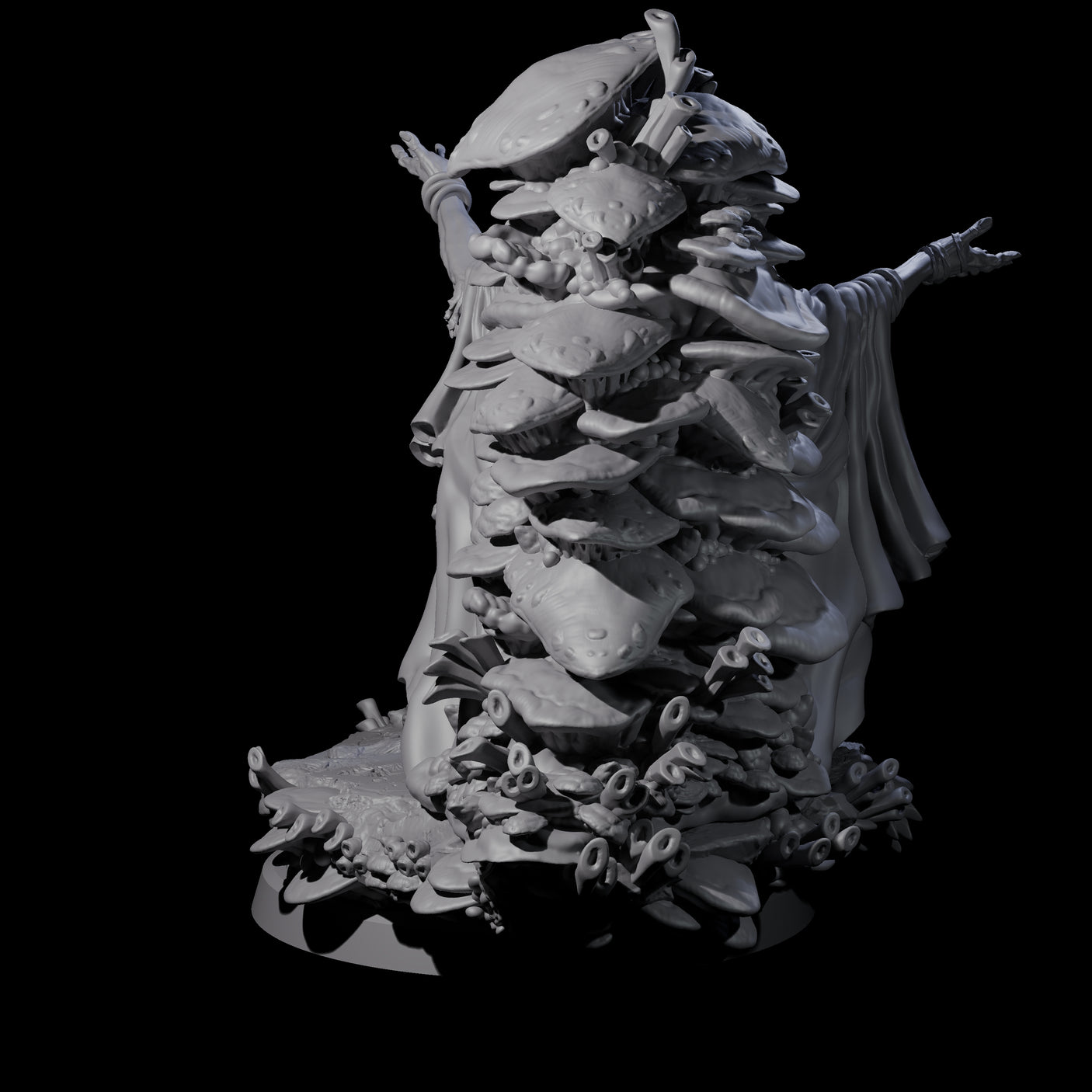 Four Growing Fungus Cultists Miniature for Dungeons and Dragons, Pathfinder or other TTRPGs