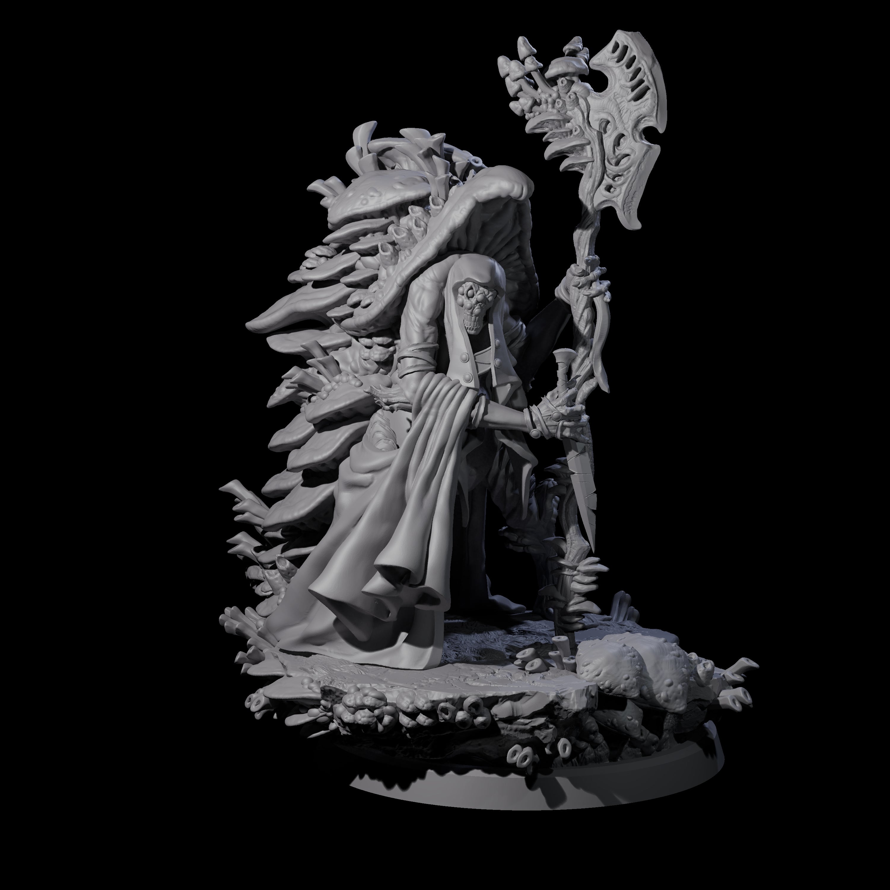 Four Growing Fungus Cultists Miniature for Dungeons and Dragons, Pathfinder or other TTRPGs