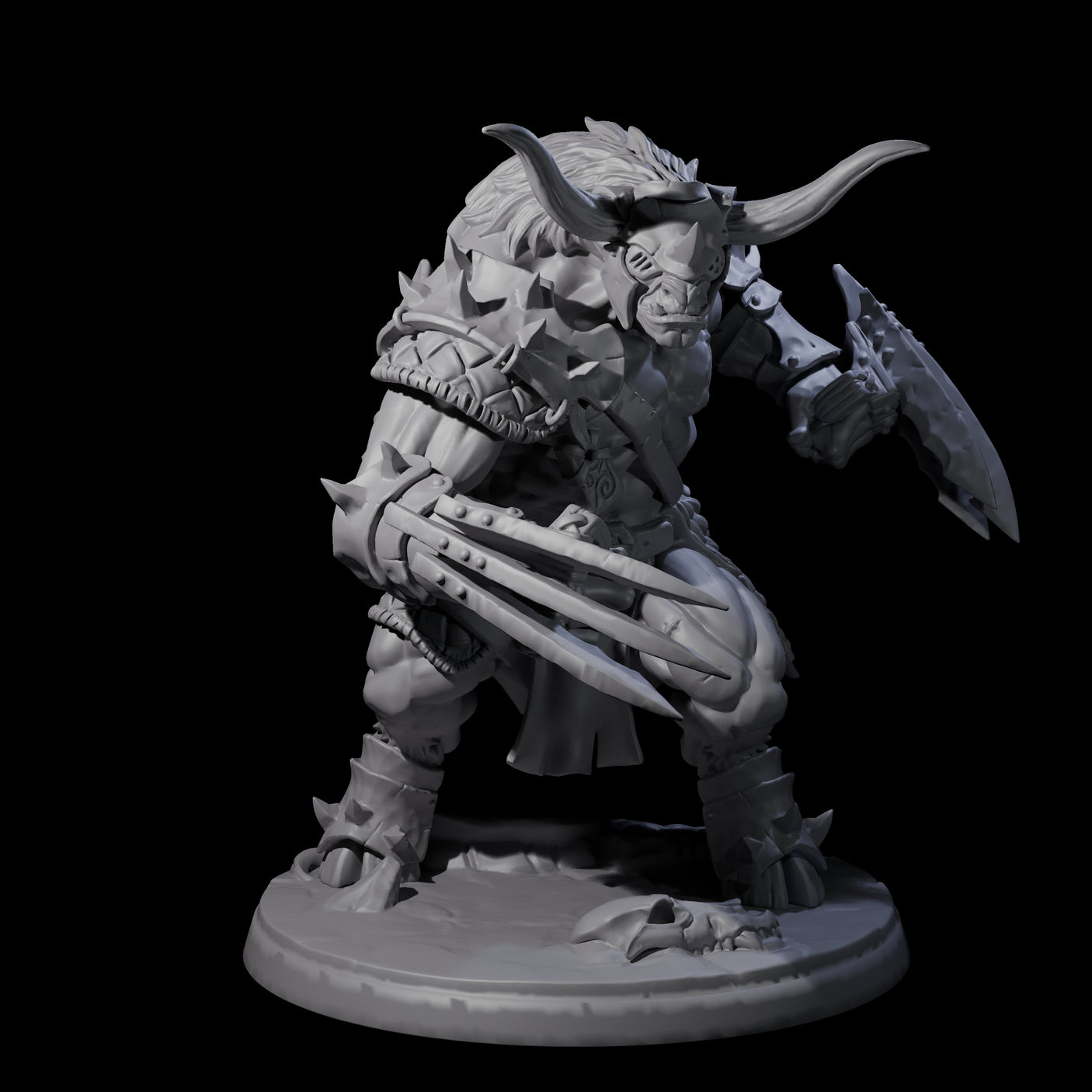 Four Grusome Minotaurs Miniature for Dungeons and Dragons, Pathfinder or other TTRPGs