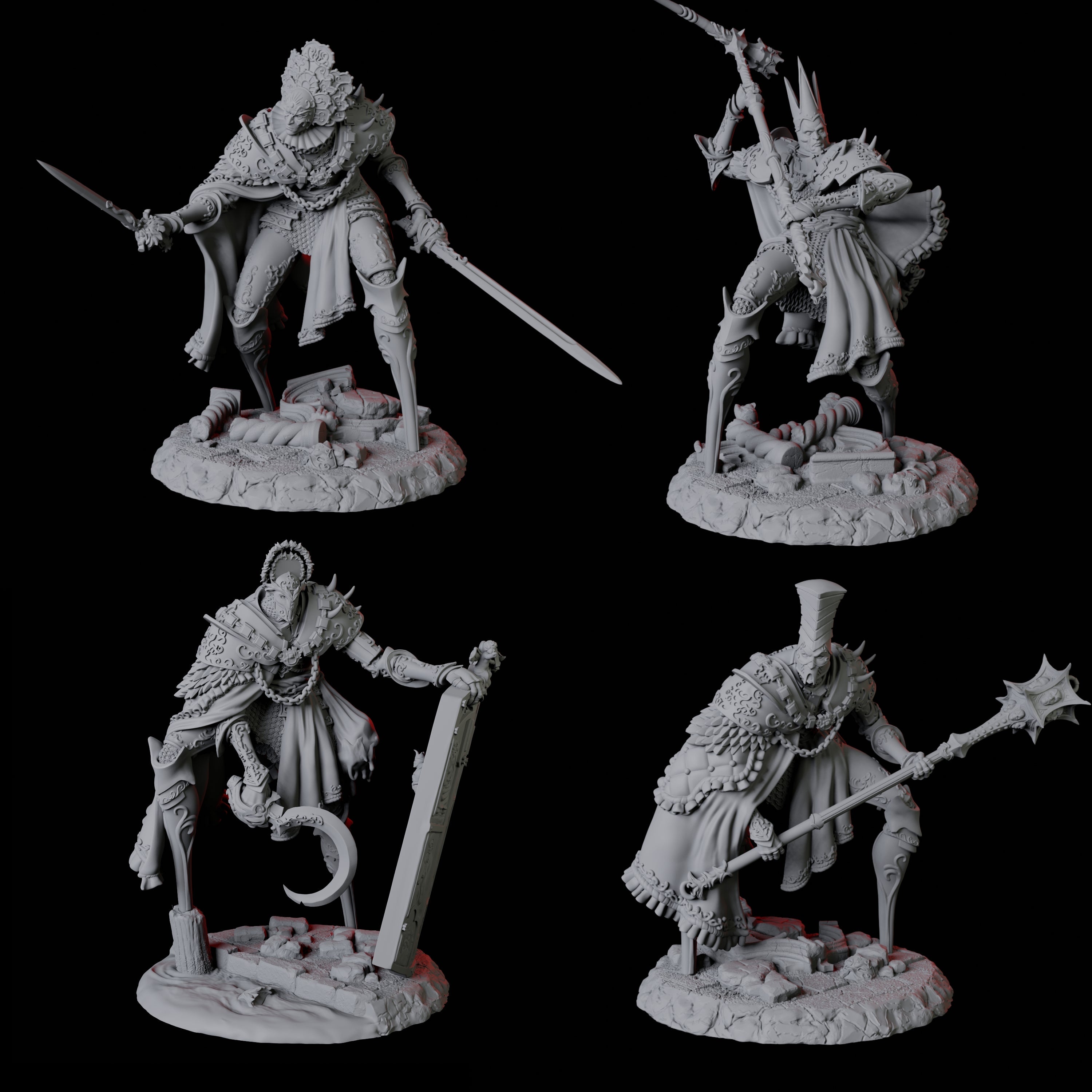 Four Guard Alchemical Golems Miniature for Dungeons and Dragons, Pathfinder or other TTRPGs