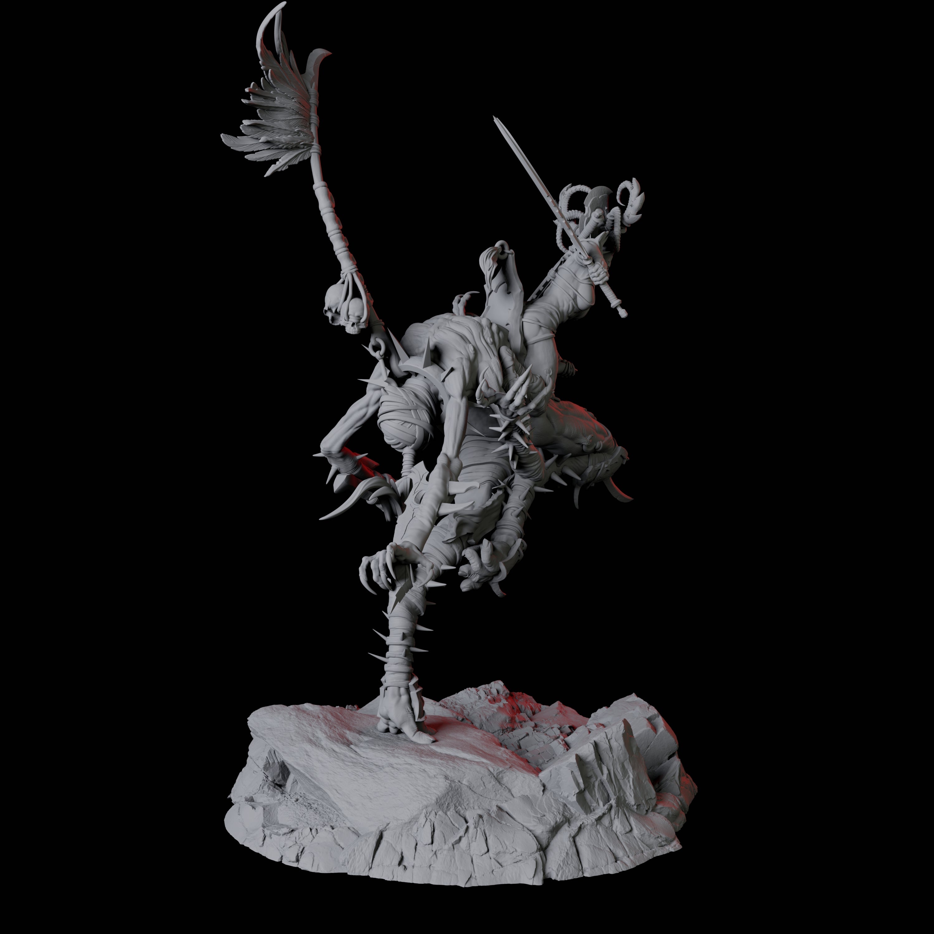 Four Hideous Demonic Cavalry Miniature for Dungeons and Dragons, Pathfinder or other TTRPGs