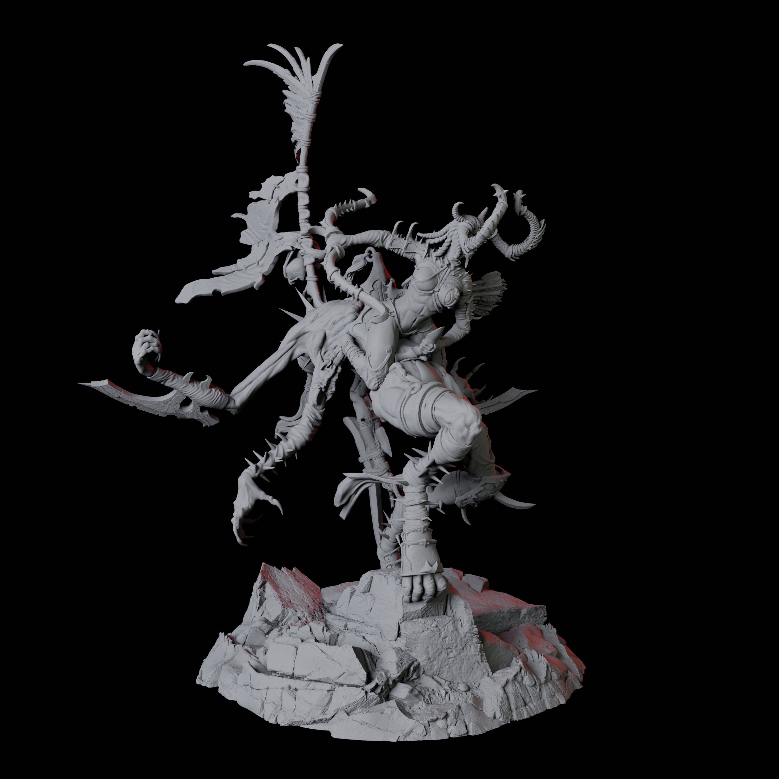 Four Hideous Demonic Cavalry Miniature for Dungeons and Dragons, Pathfinder or other TTRPGs