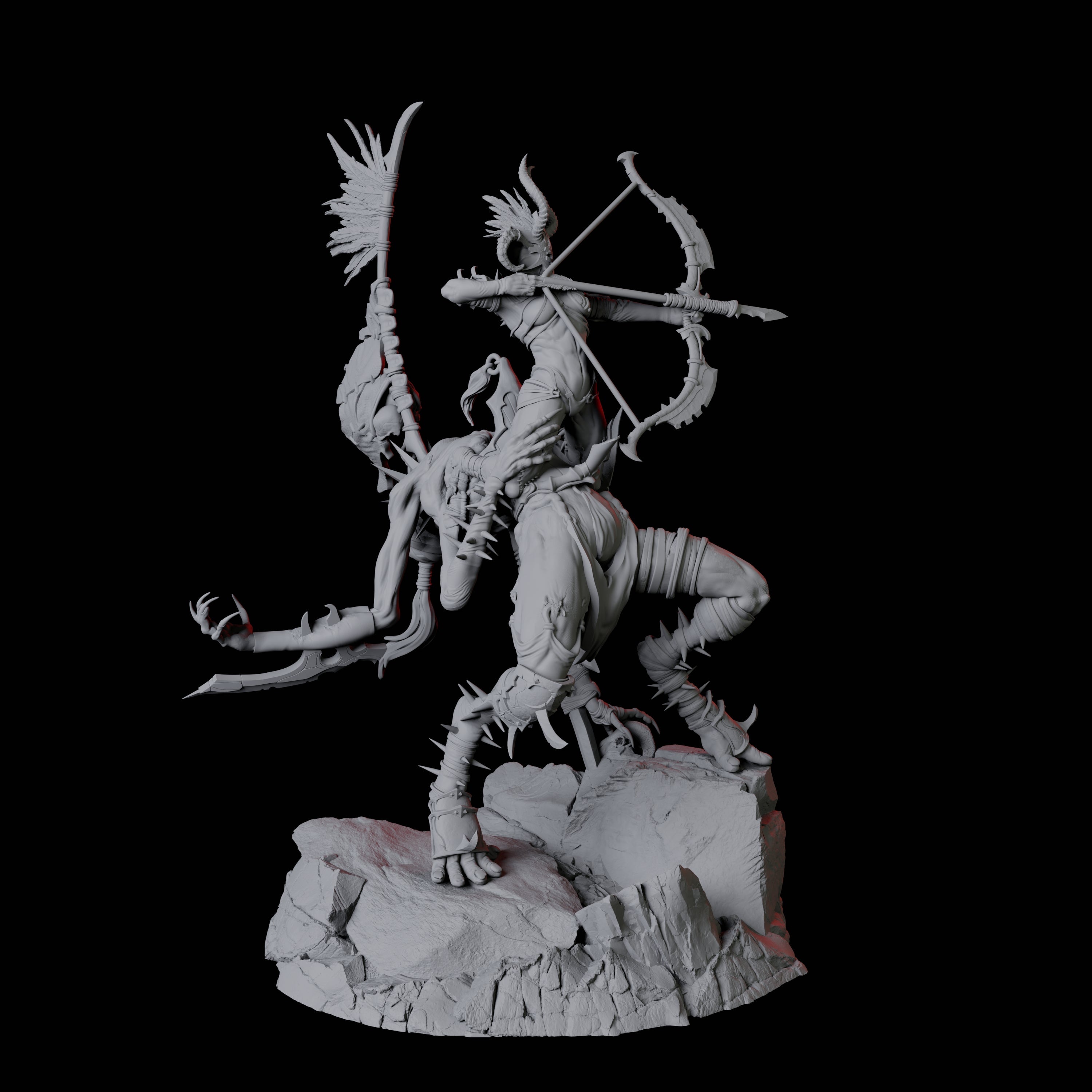 Four Hideous Demonic Cavalry Miniature for Dungeons and Dragons, Pathfinder or other TTRPGs