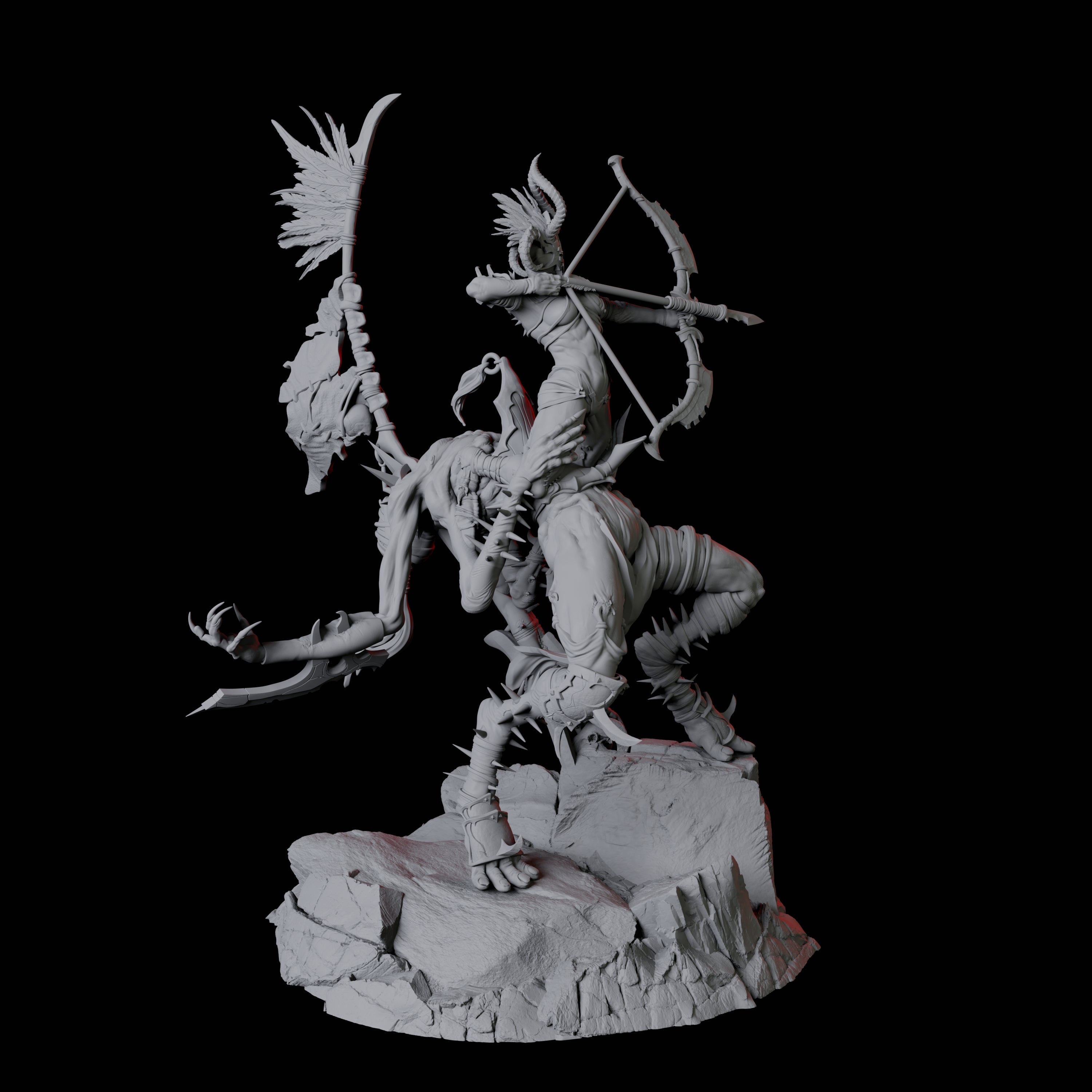 Four Hideous Demonic Cavalry Miniature for Dungeons and Dragons, Pathfinder or other TTRPGs