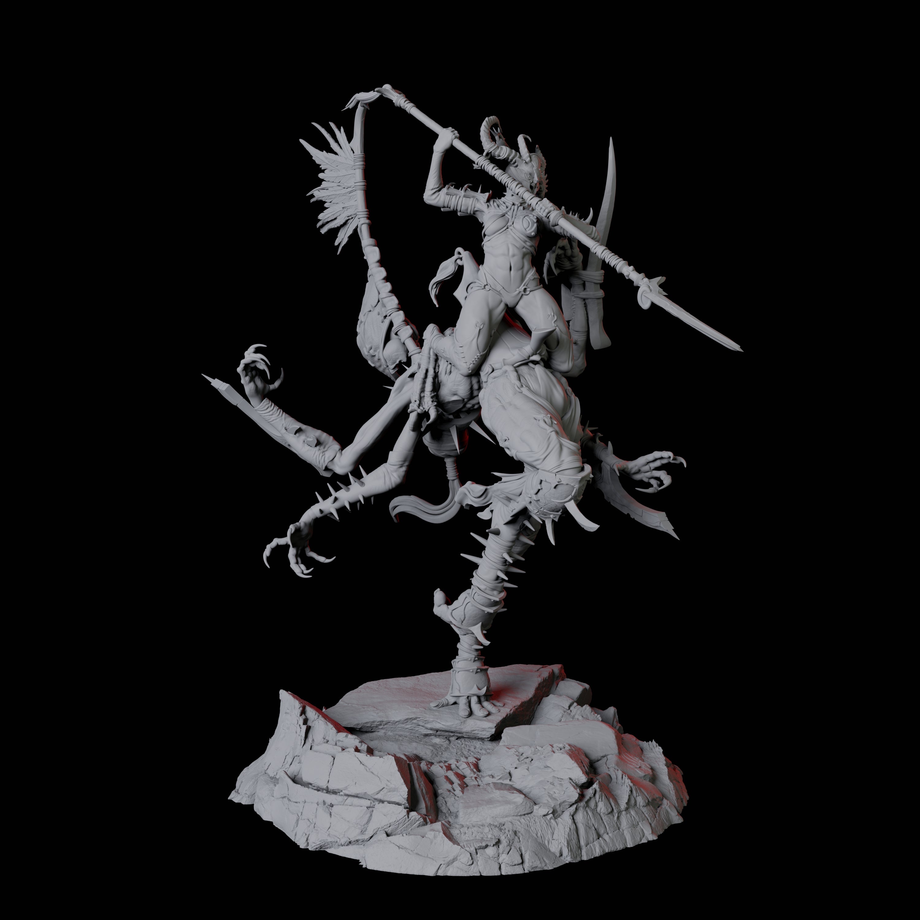 Four Hideous Demonic Cavalry Miniature for Dungeons and Dragons, Pathfinder or other TTRPGs