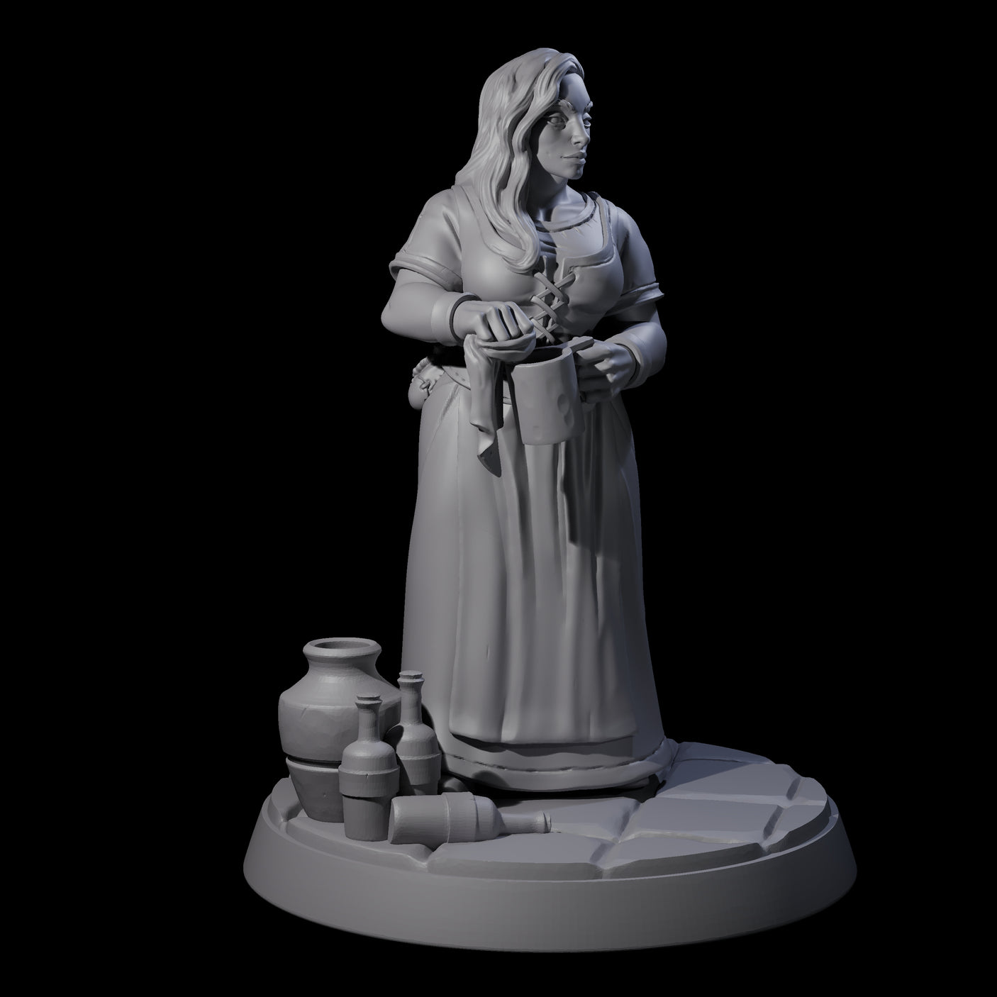 Four Honest Village Women Miniature for Dungeons and Dragons, Pathfinder or other TTRPGs