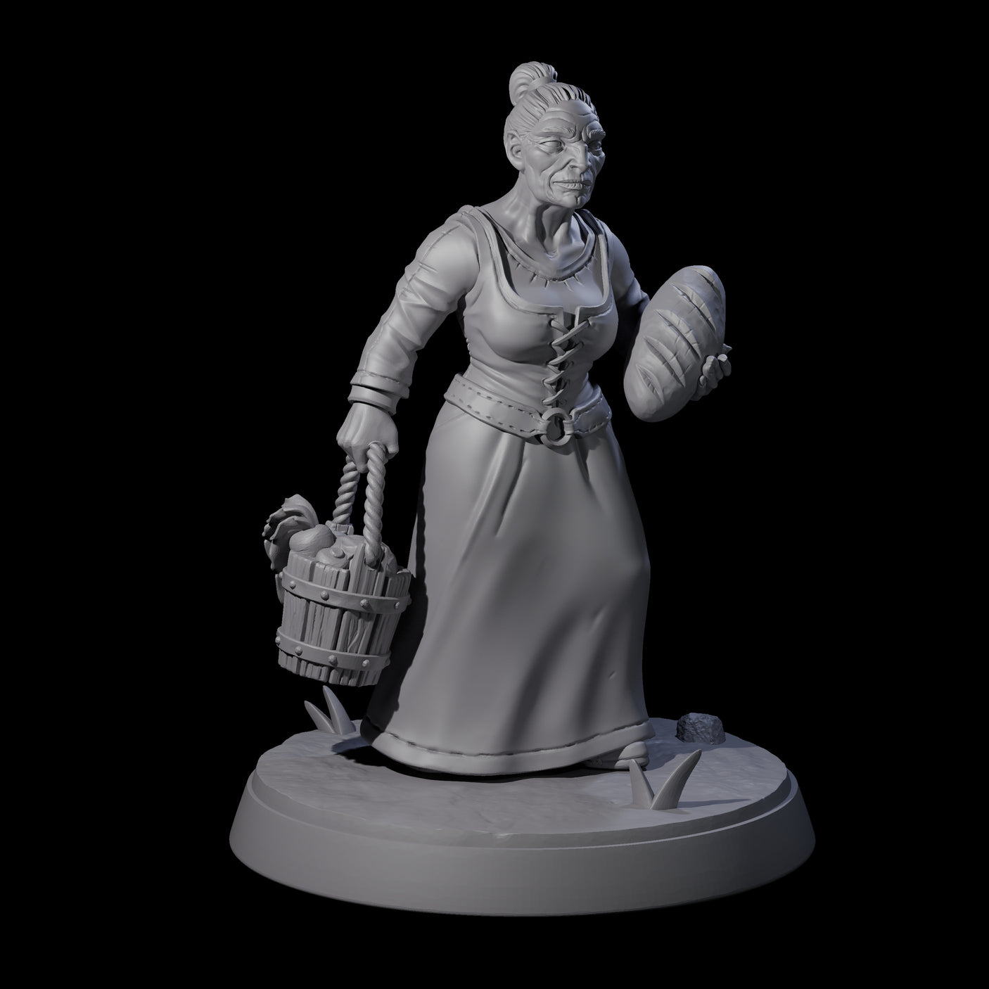 Four Honest Village Women Miniature for Dungeons and Dragons, Pathfinder or other TTRPGs