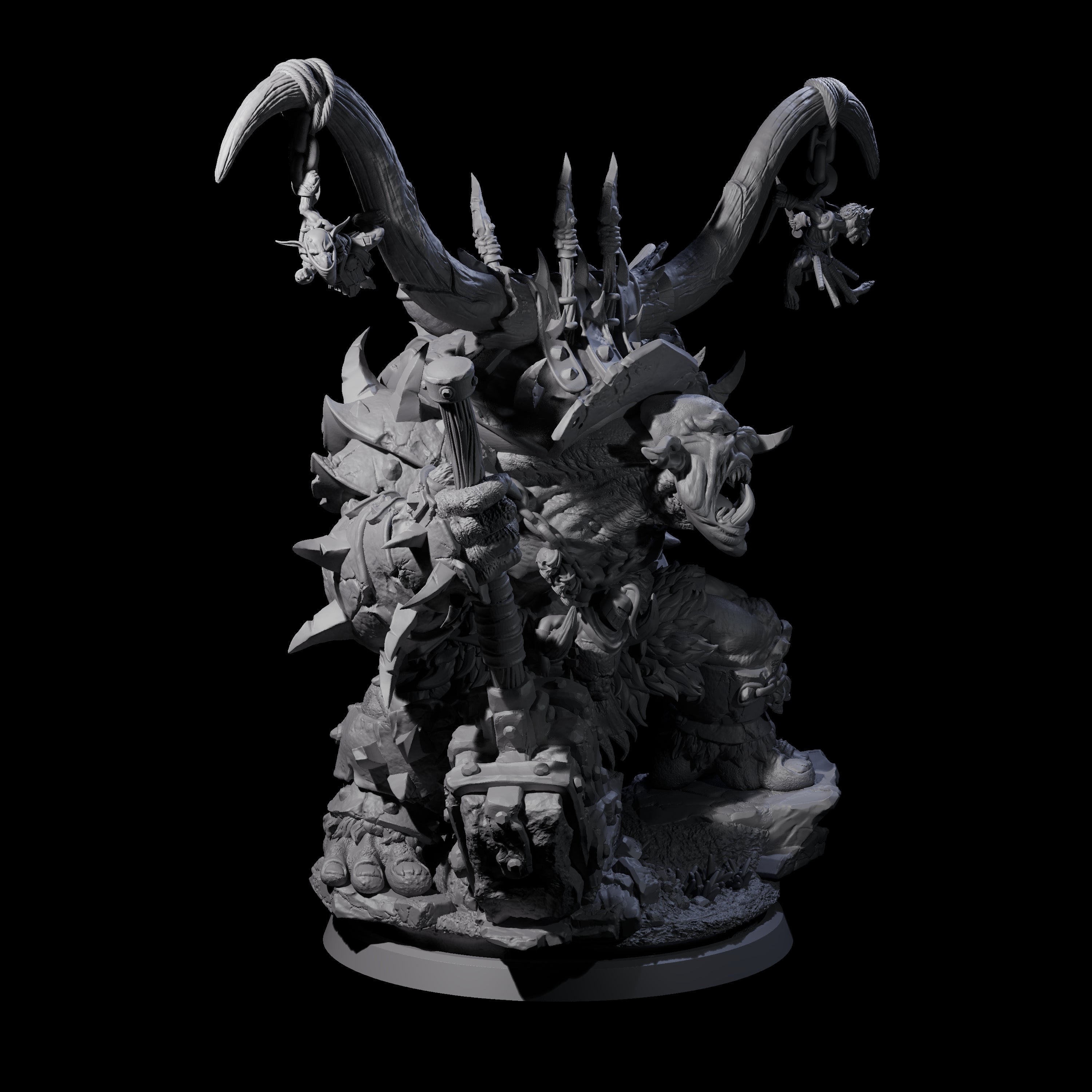 Four Hulking Ogre Juggernauts Miniature for Dungeons and Dragons, Pathfinder or other TTRPGs