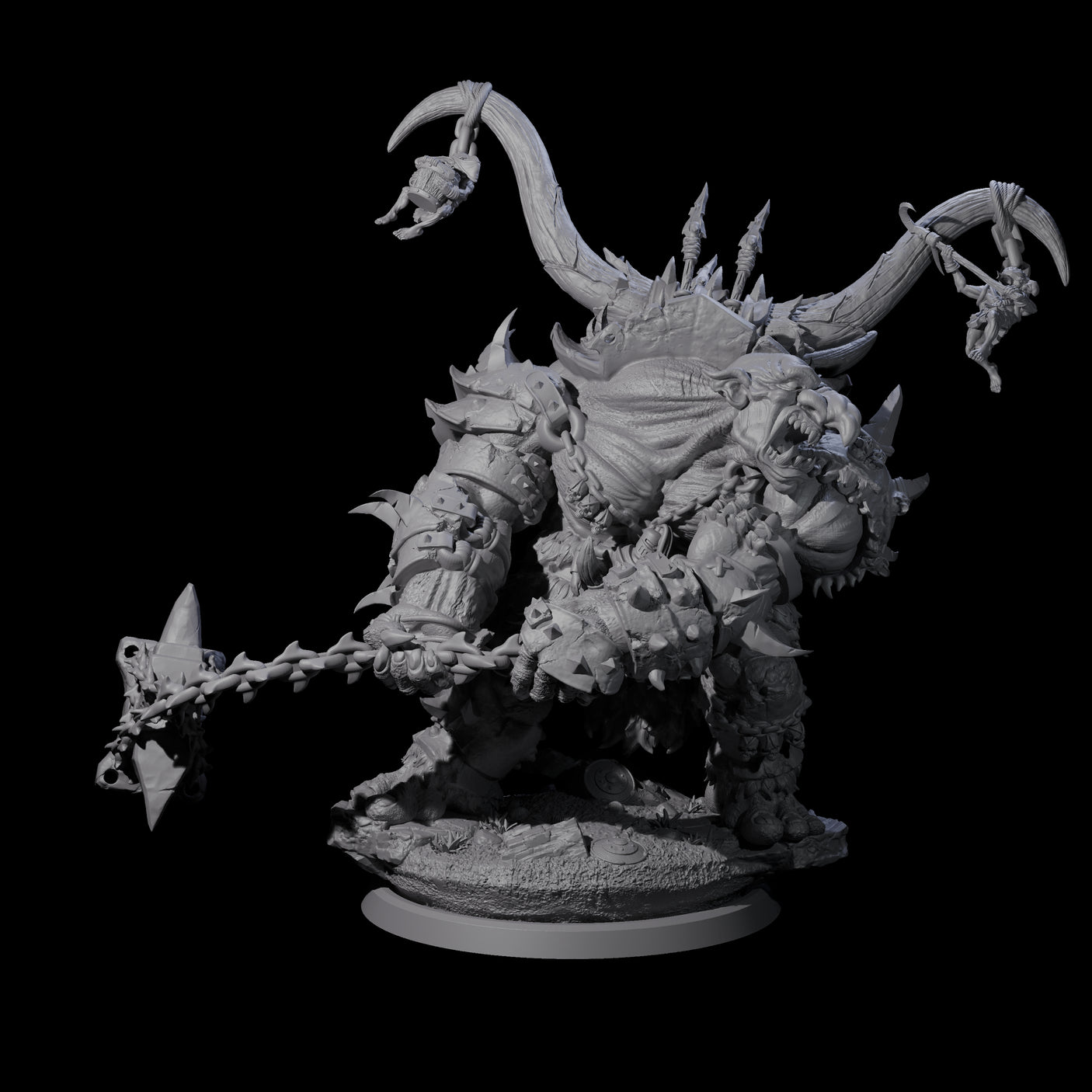 Four Hulking Ogre Juggernauts Miniature for Dungeons and Dragons, Pathfinder or other TTRPGs