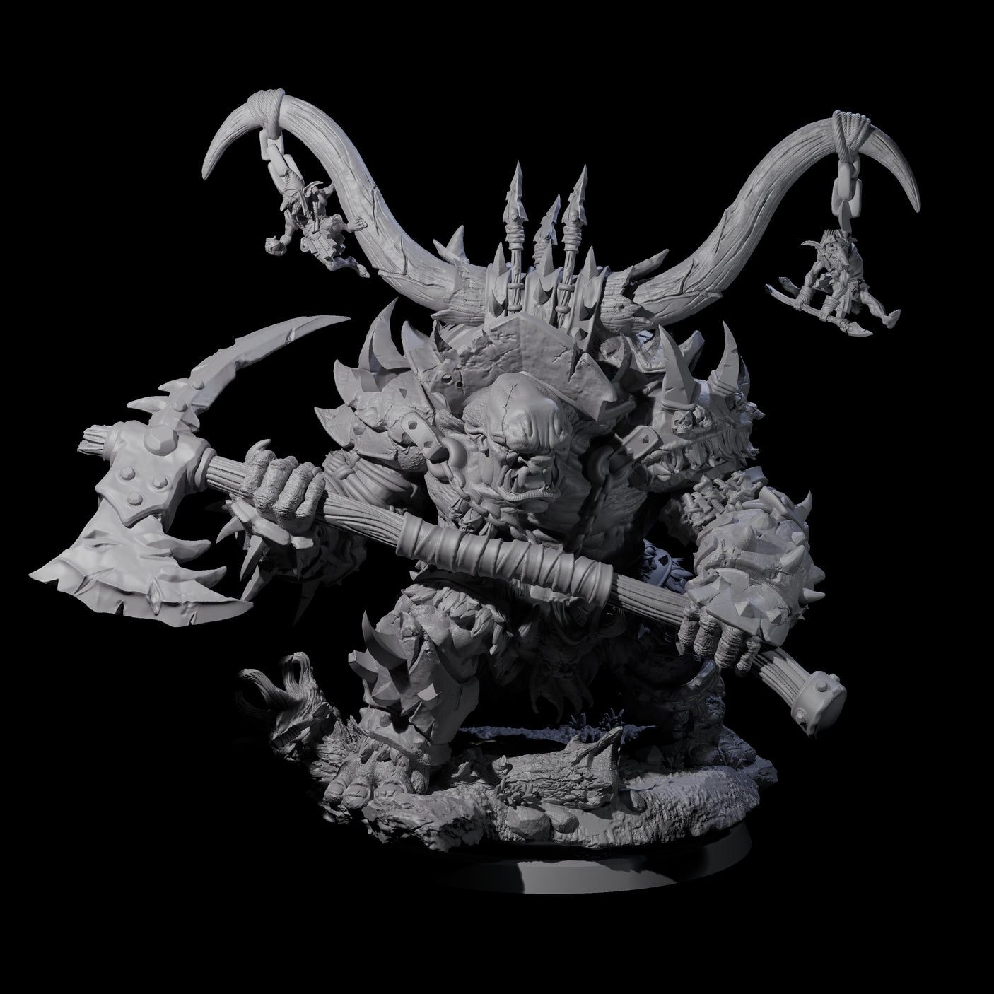 Four Hulking Ogre Juggernauts Miniature for Dungeons and Dragons, Pathfinder or other TTRPGs