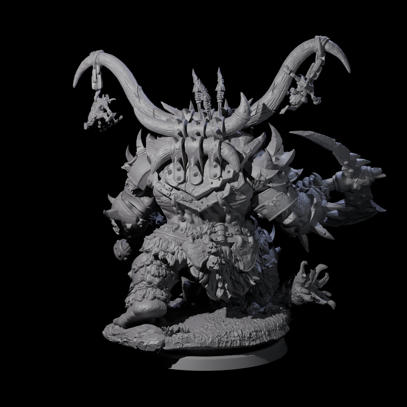 Four Hulking Ogre Juggernauts Miniature for Dungeons and Dragons, Pathfinder or other TTRPGs