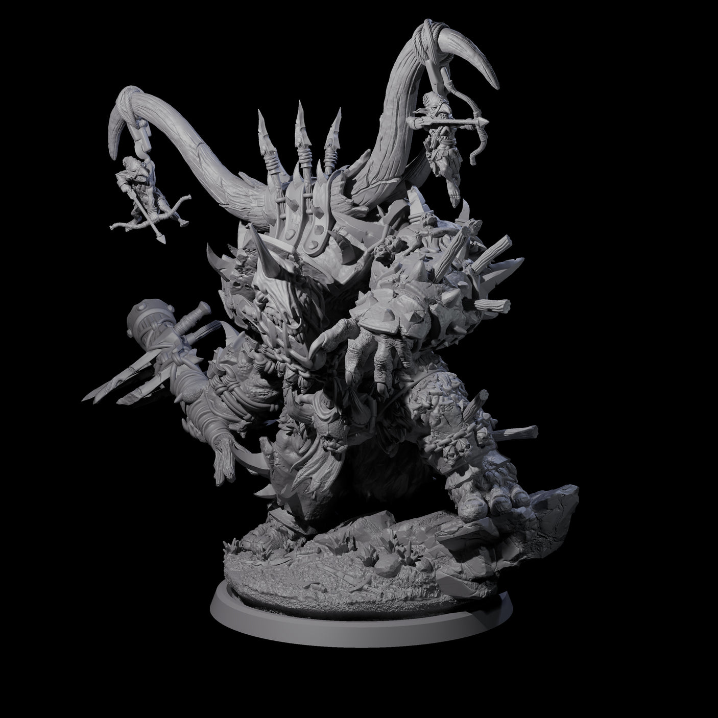 Four Hulking Ogre Juggernauts Miniature for Dungeons and Dragons, Pathfinder or other TTRPGs