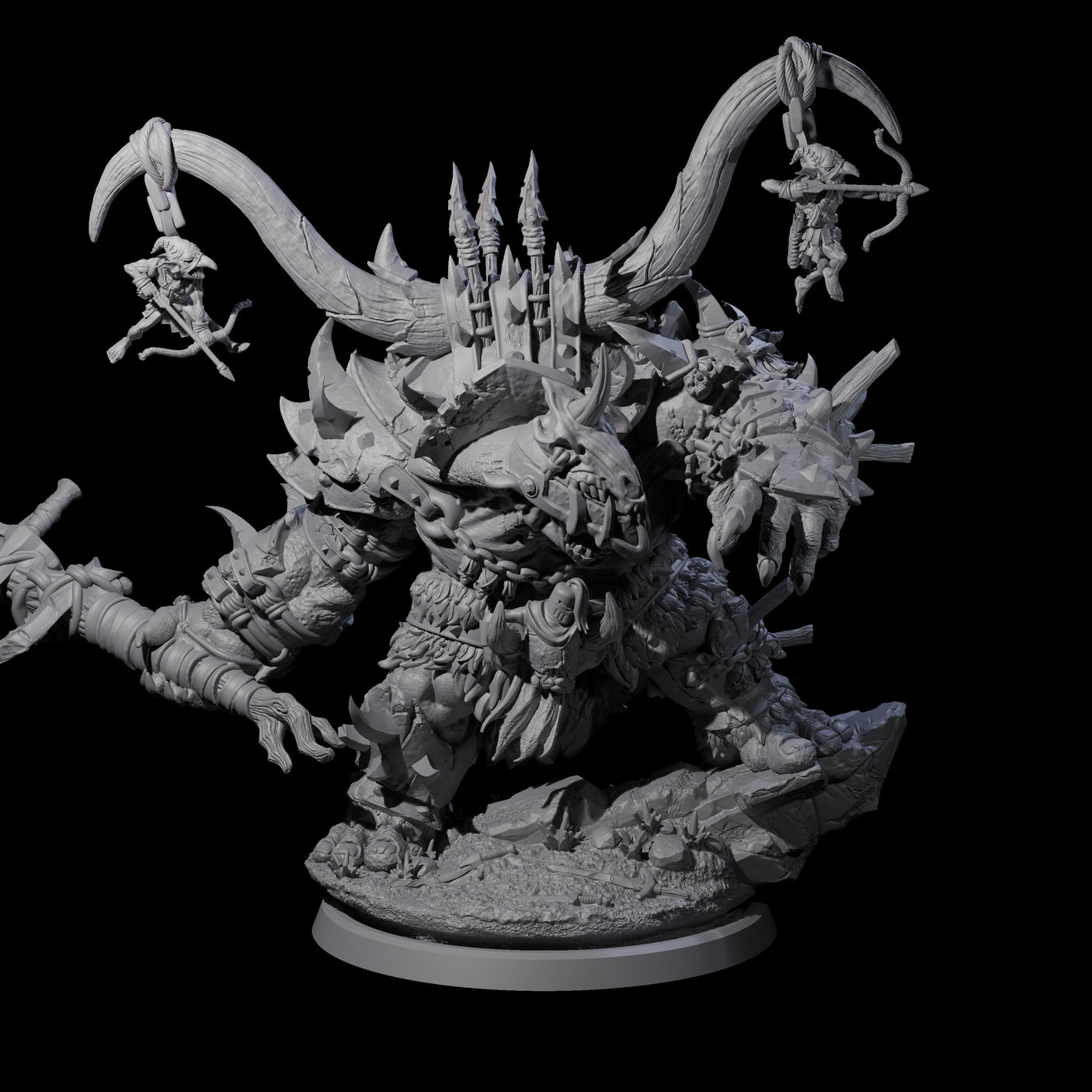 Four Hulking Ogre Juggernauts Miniature for Dungeons and Dragons, Pathfinder or other TTRPGs