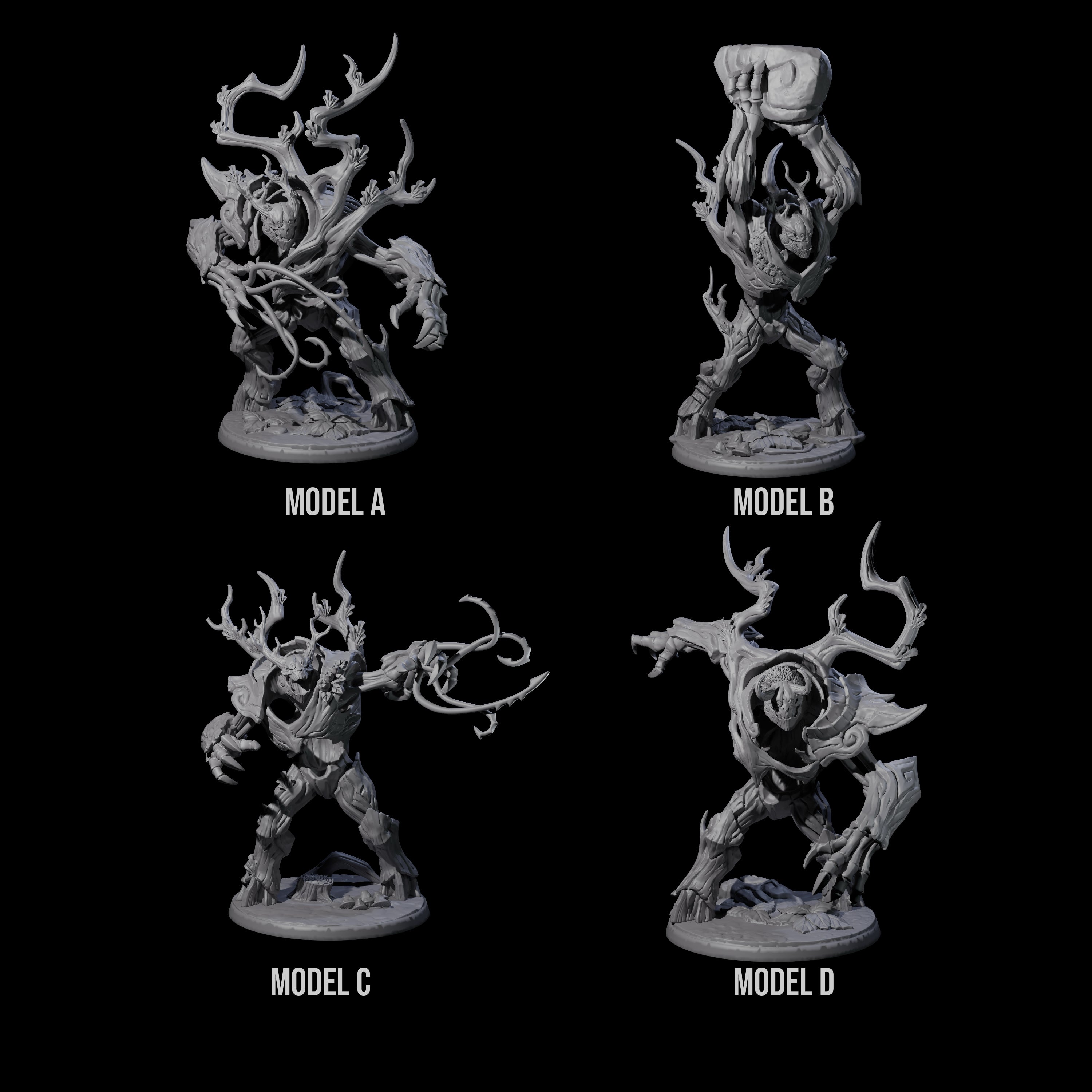 Four Hungry Gulthias Blights Miniature for Dungeons and Dragons, Pathfinder or other TTRPGs