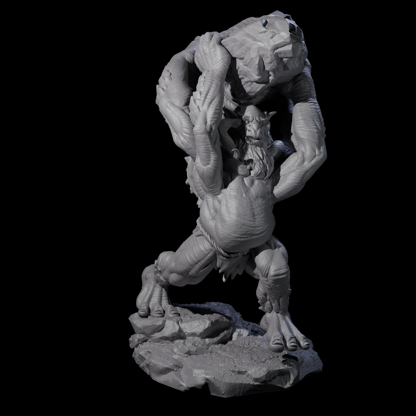 Four Hurling Ettins Miniature for Dungeons and Dragons, Pathfinder or other TTRPGs