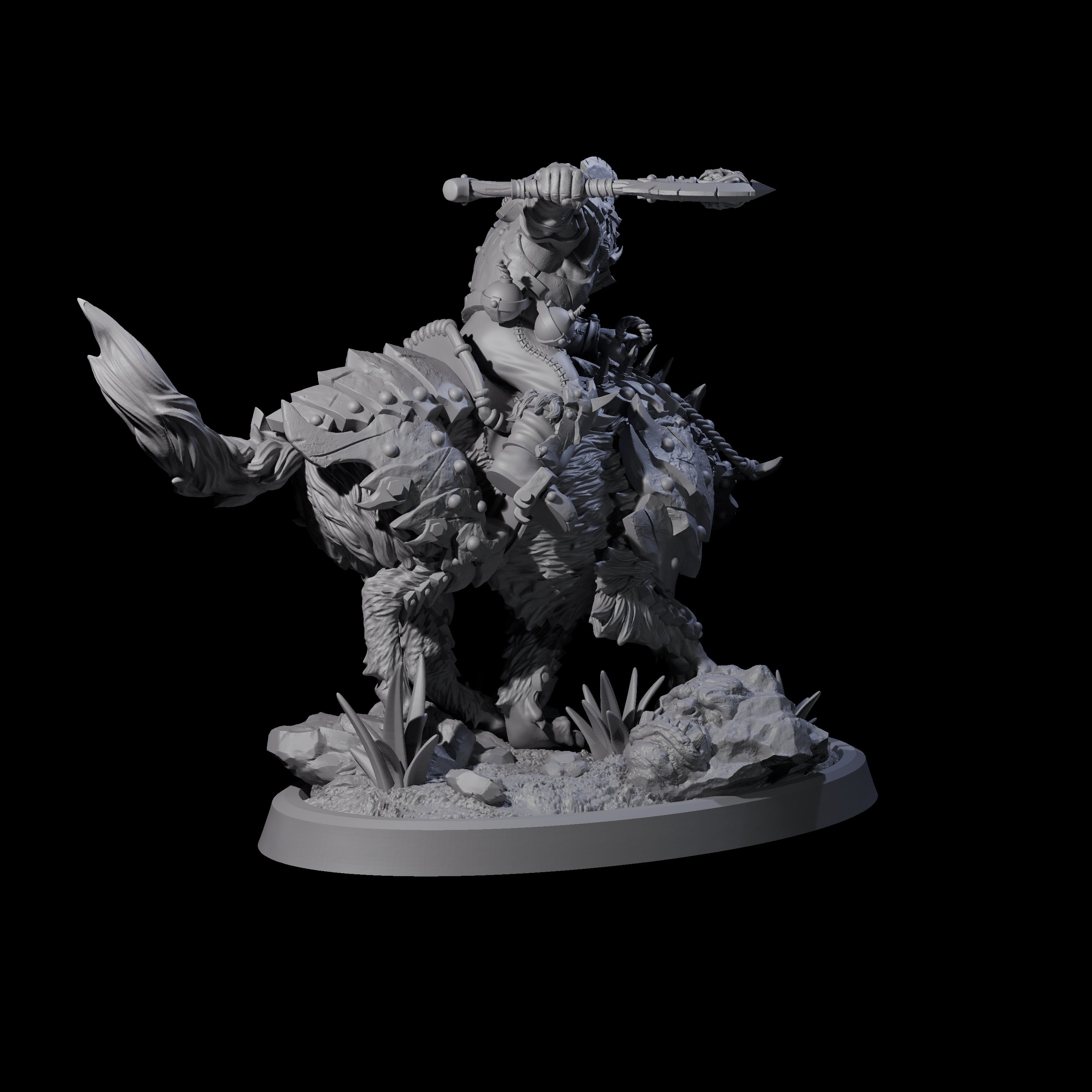 Four Ironclad Orc Warg Riders Miniature for Dungeons and Dragons, Pathfinder or other TTRPGs