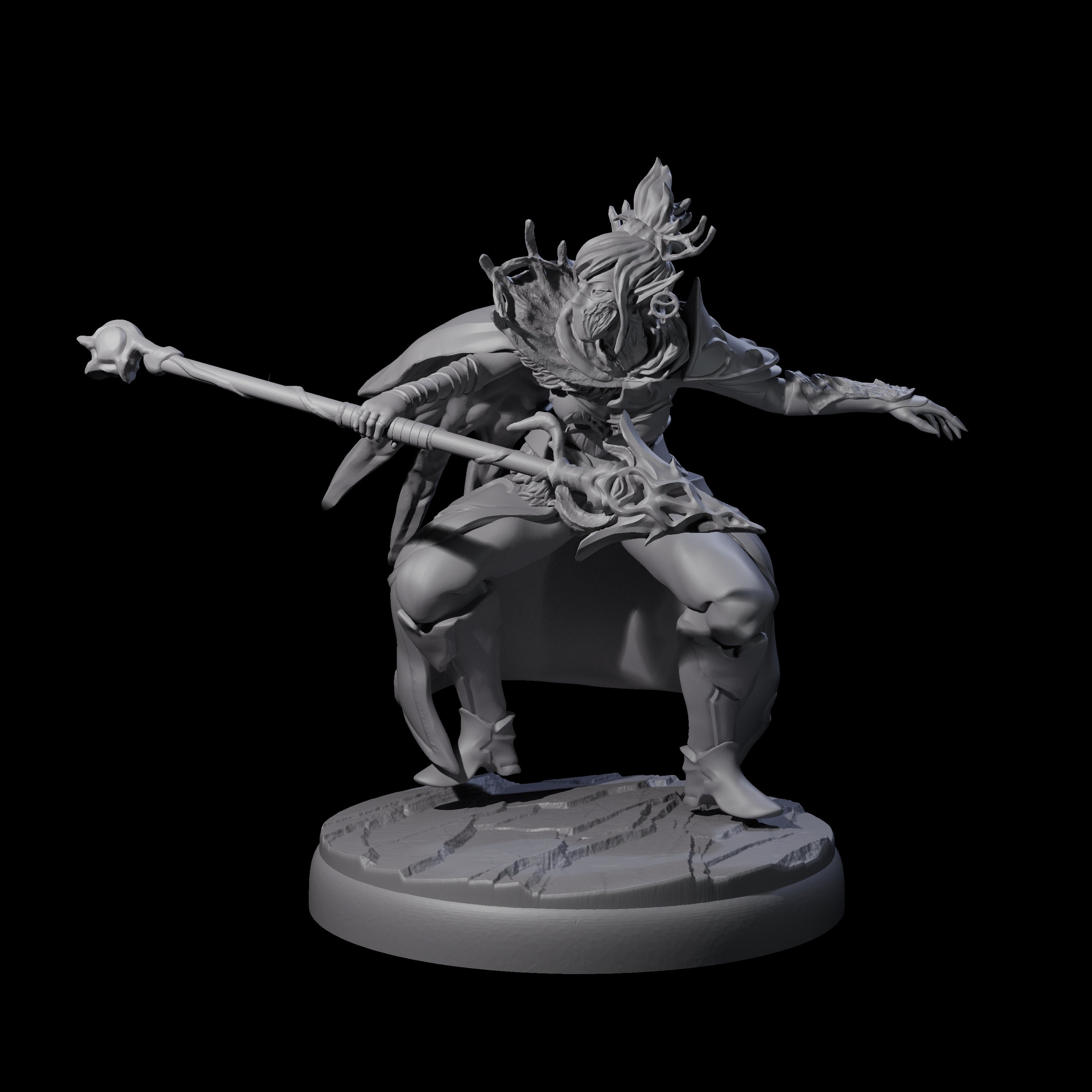 Four Leaping Dark Elf Underdark Guardians Miniature for Dungeons and Dragons, Pathfinder or other TTRPGs