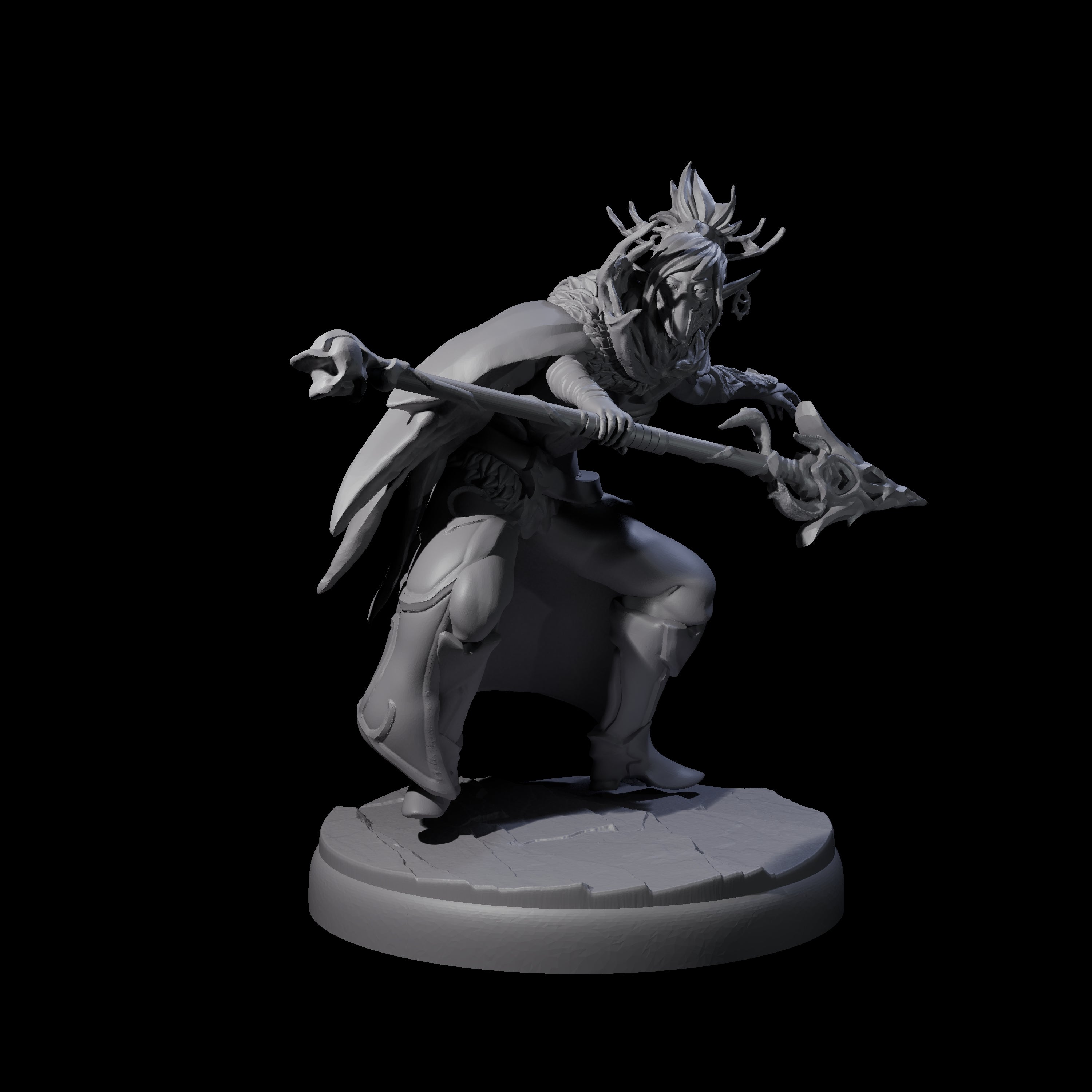 Four Leaping Dark Elf Underdark Guardians Miniature for Dungeons and Dragons, Pathfinder or other TTRPGs