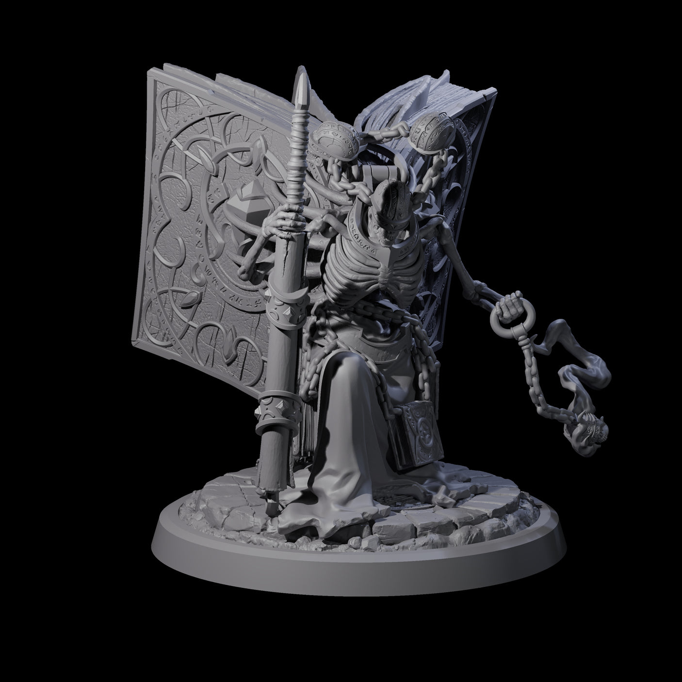 Four Librarians of the Dead Miniature for Dungeons and Dragons, Pathfinder or other TTRPGs