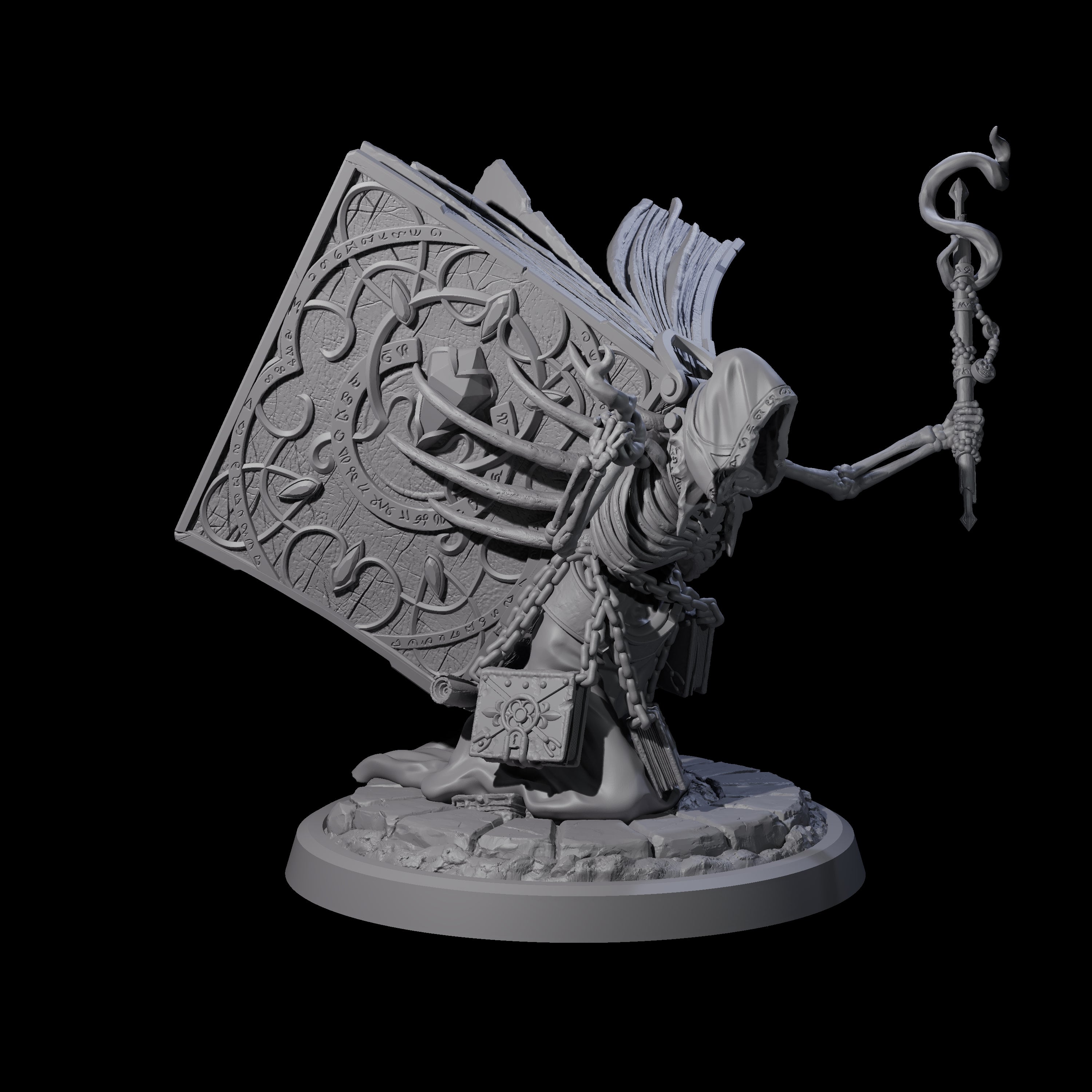 Four Librarians of the Dead Miniature for Dungeons and Dragons, Pathfinder or other TTRPGs