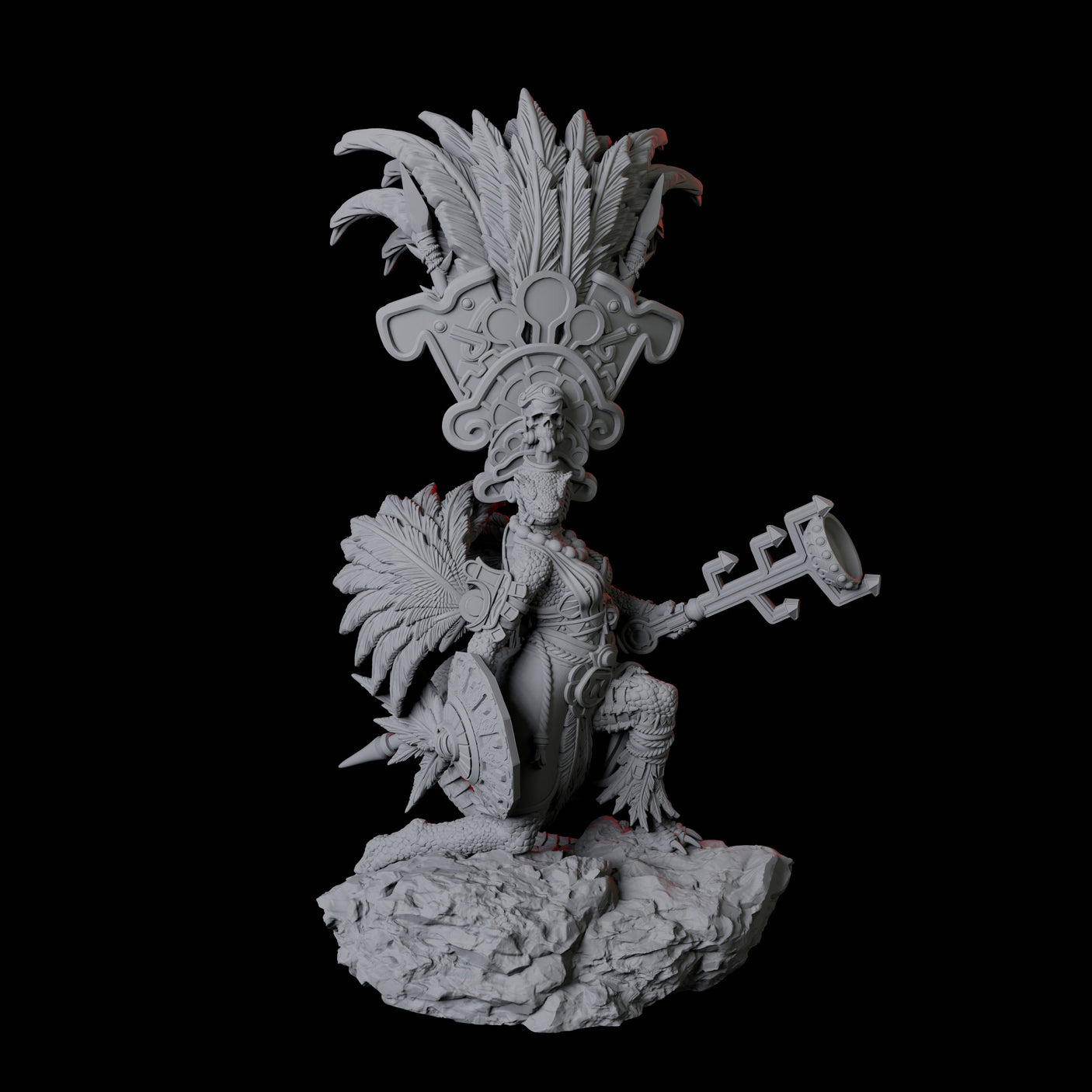 Four Lizardfolk Sundancers Miniature for Dungeons and Dragons, Pathfinder or other TTRPGs