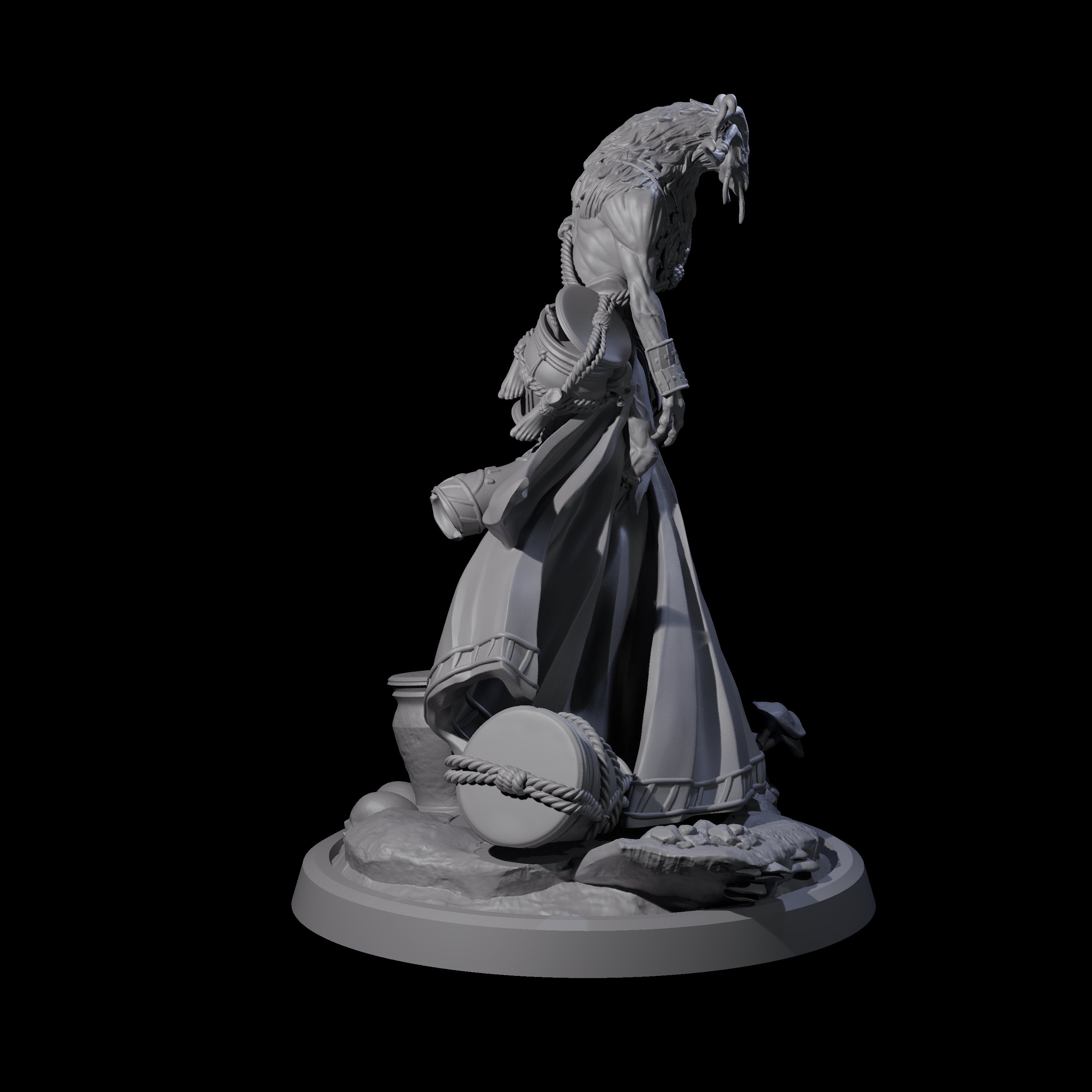 Four Looming Druids of the Blight Miniature for Dungeons and Dragons, Pathfinder or other TTRPGs