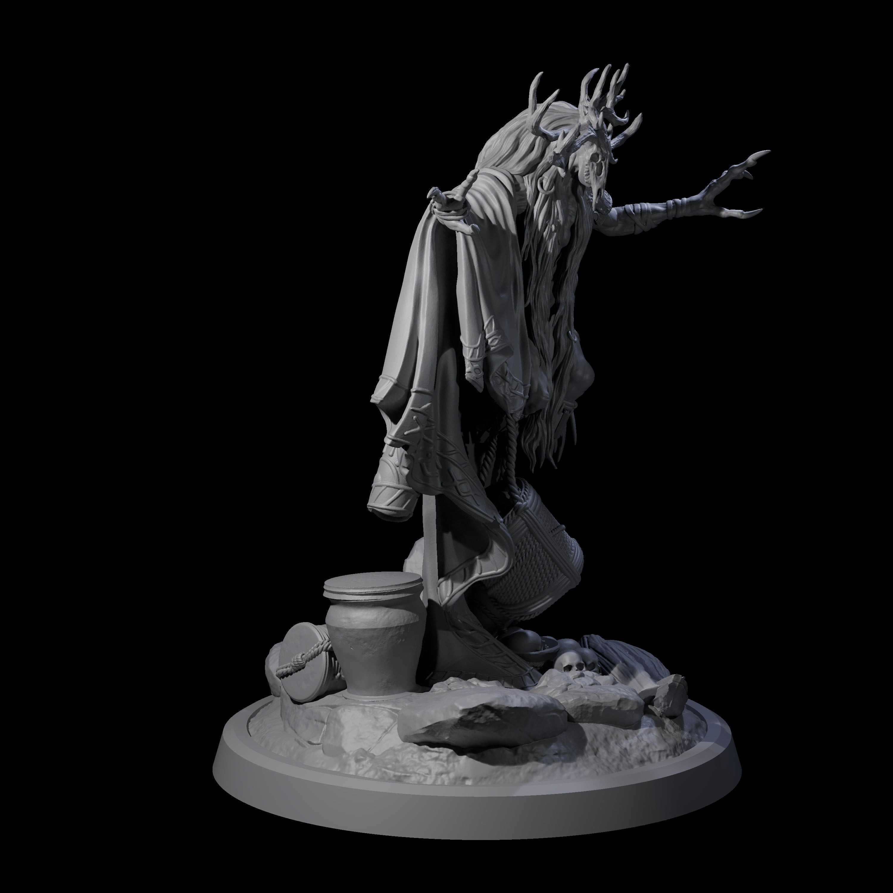 Four Looming Druids of the Blight Miniature for Dungeons and Dragons, Pathfinder or other TTRPGs