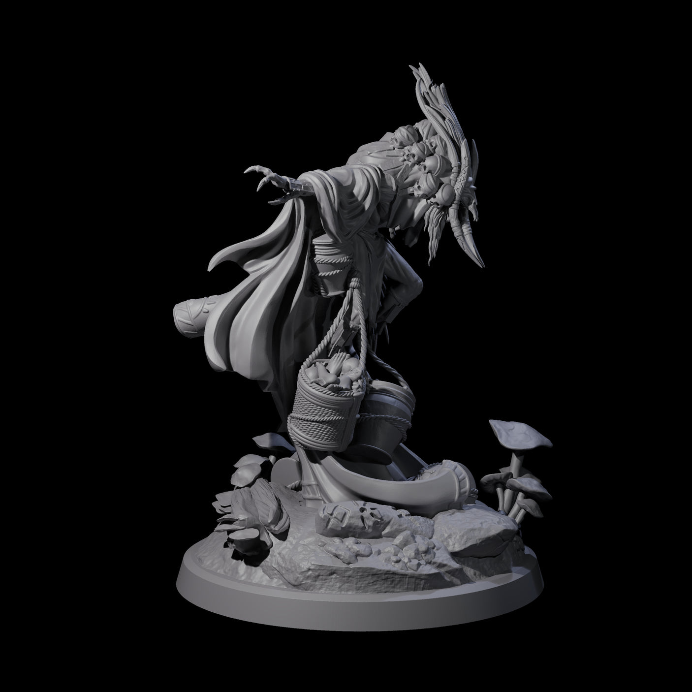 Four Looming Druids of the Blight Miniature for Dungeons and Dragons, Pathfinder or other TTRPGs