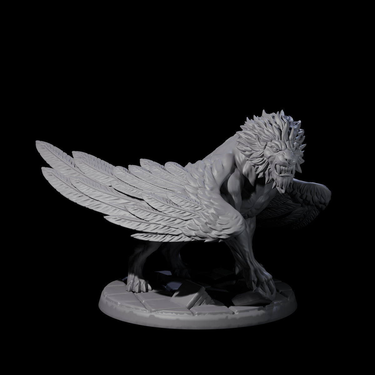 Four Majestic Winged Lions Miniature for Dungeons and Dragons, Pathfinder or other TTRPGs