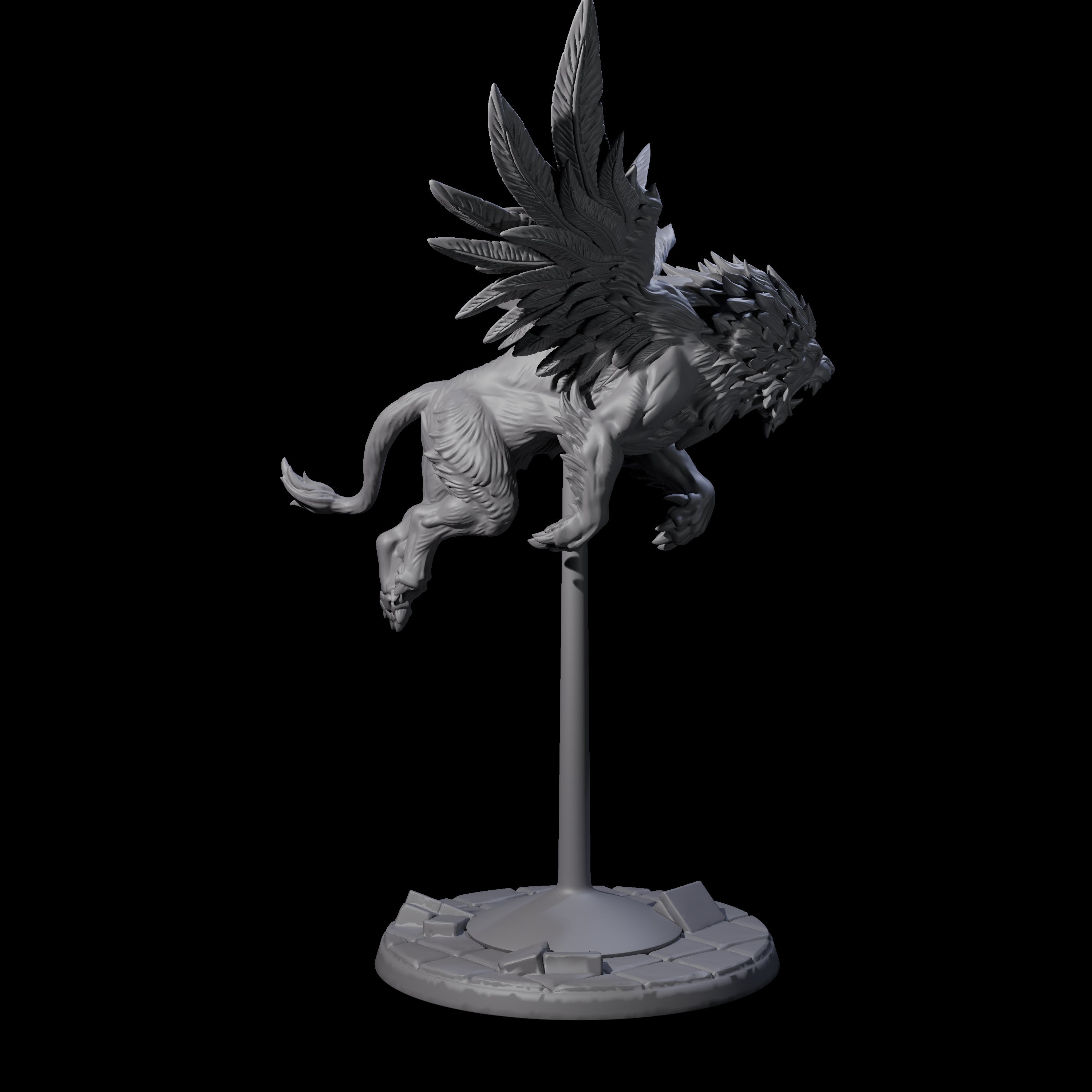 Four Majestic Winged Lions Miniature for Dungeons and Dragons, Pathfinder or other TTRPGs
