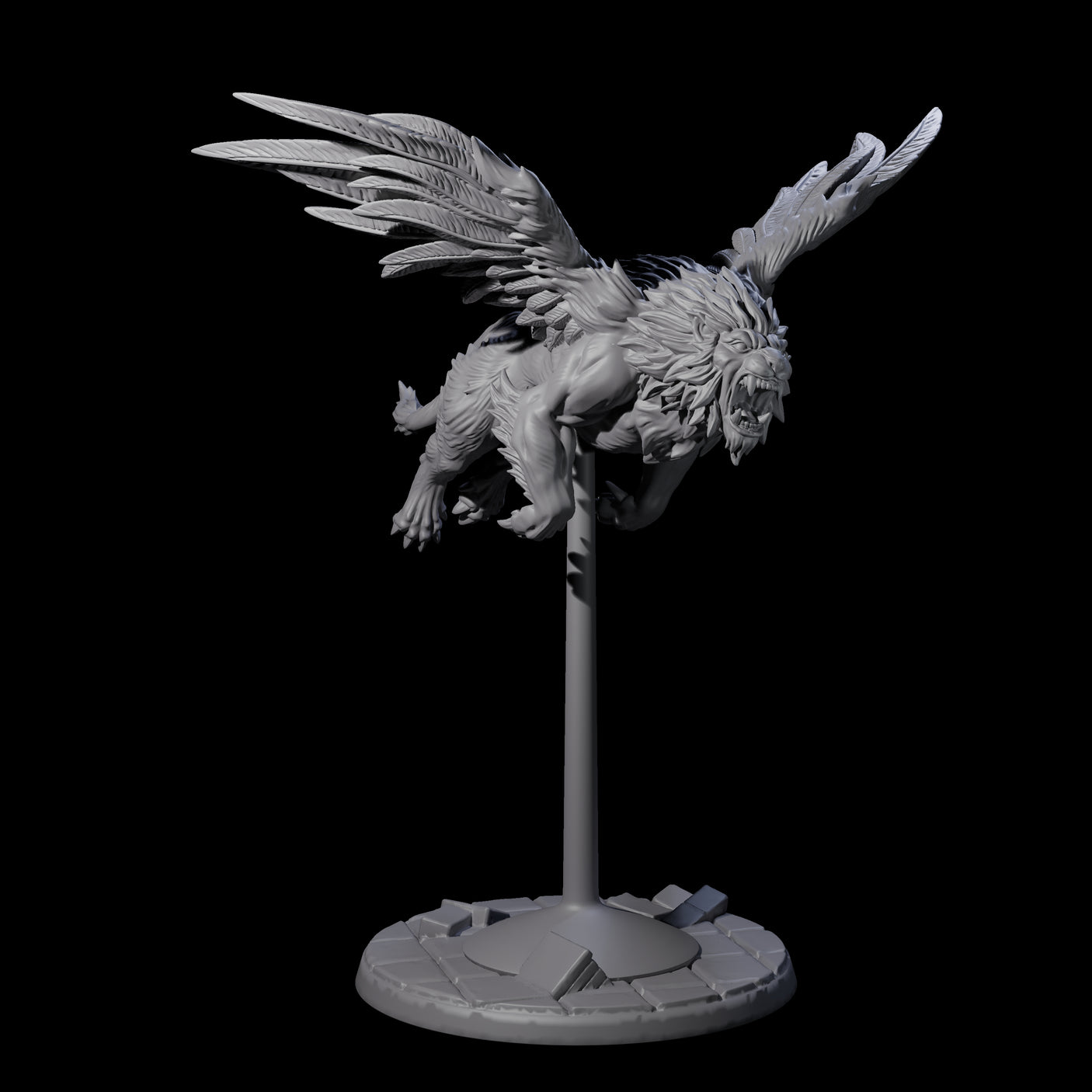 Four Majestic Winged Lions Miniature for Dungeons and Dragons, Pathfinder or other TTRPGs
