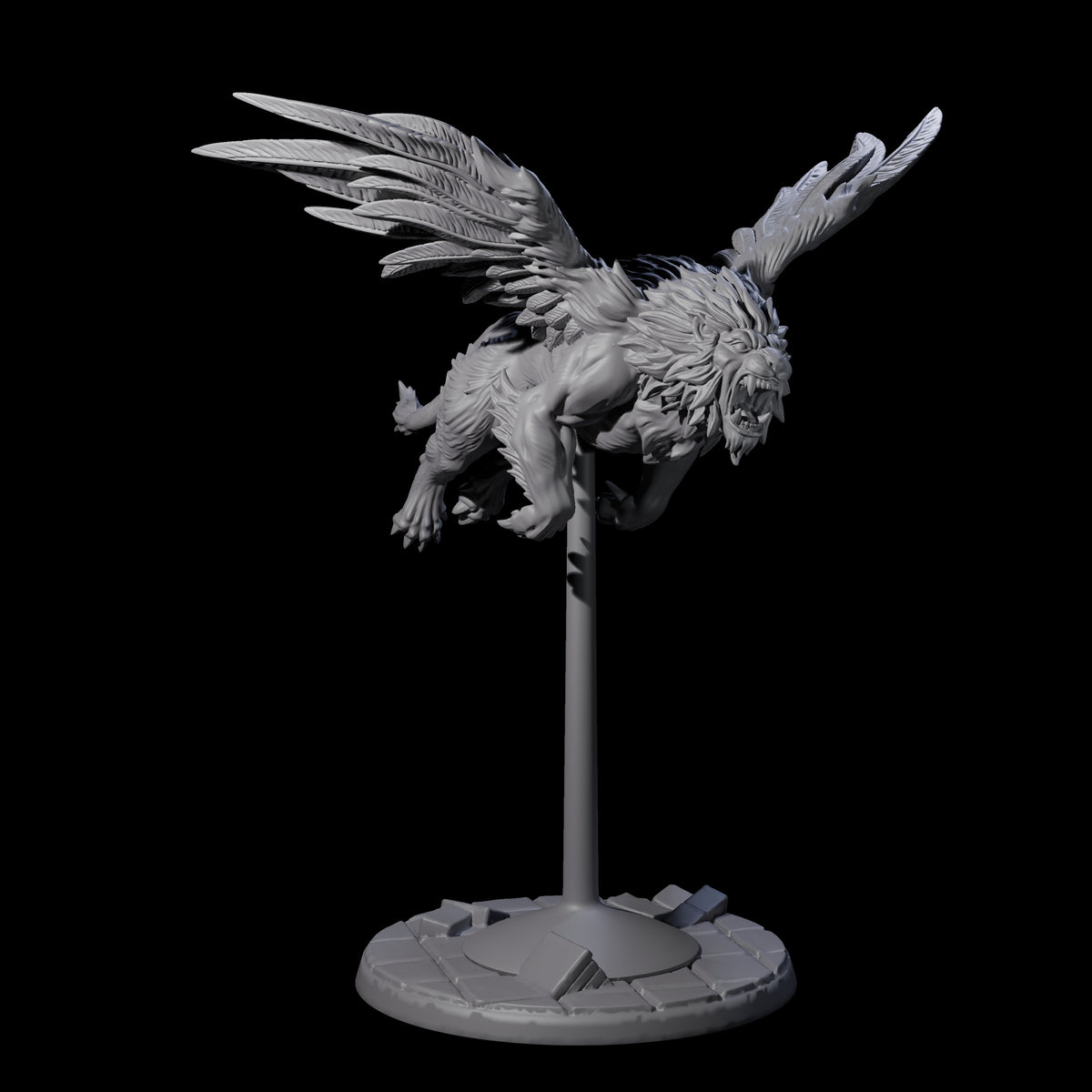 Four Majestic Winged Lions Miniature for Dungeons and Dragons, Pathfinder or other TTRPGs