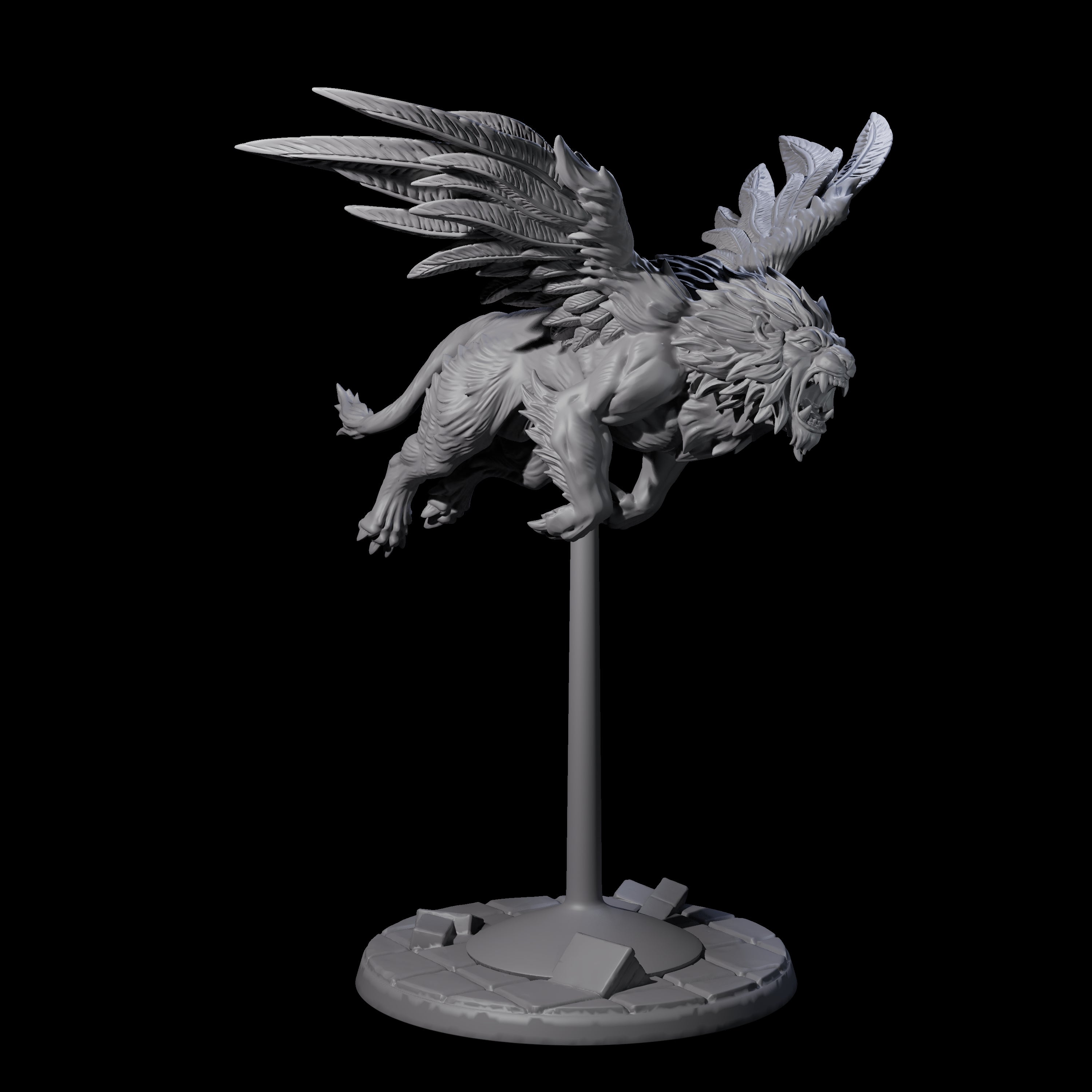 Four Majestic Winged Lions Miniature for Dungeons and Dragons, Pathfinder or other TTRPGs